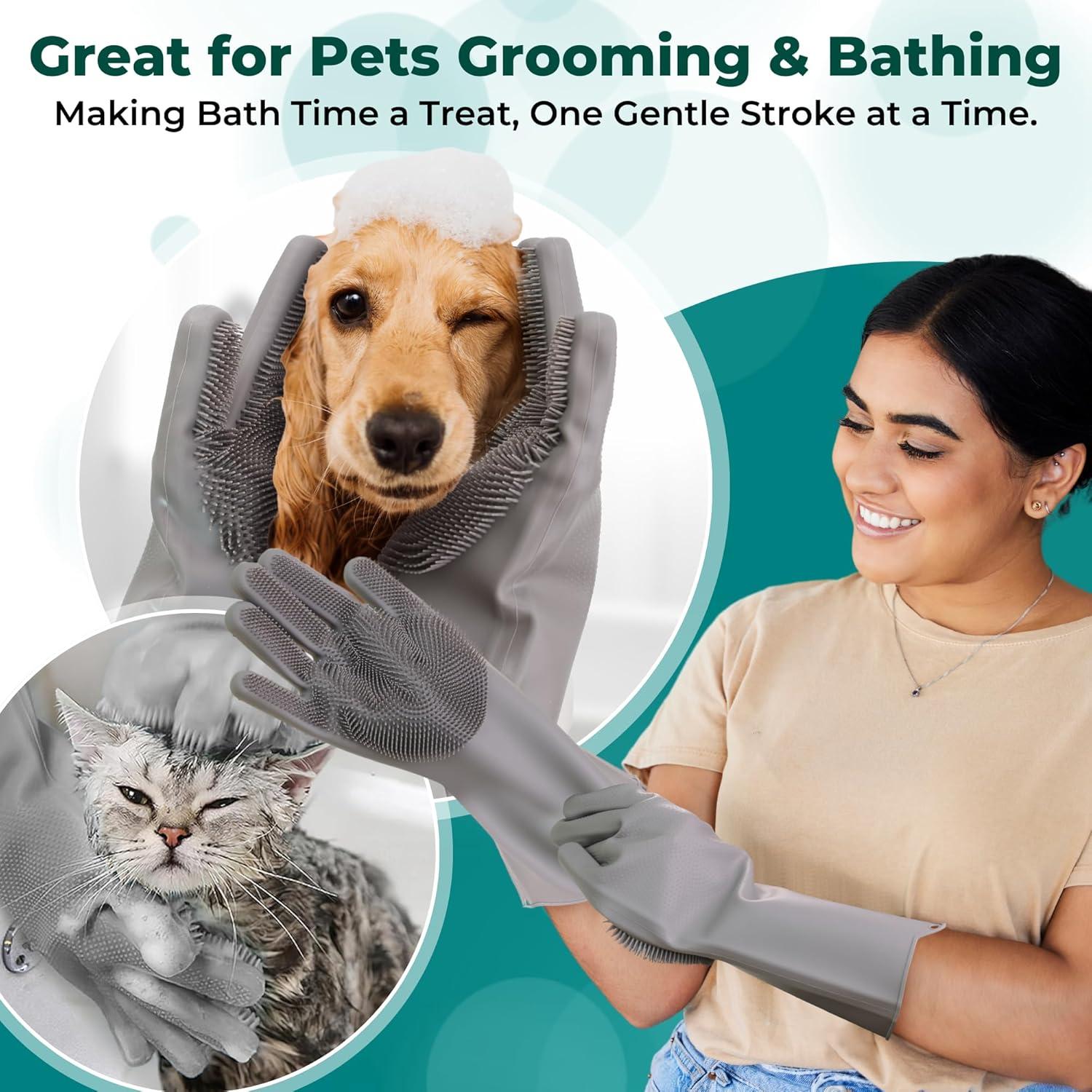 Guantes de Lavado para Perros BarkNGo - Silicona Resistente al Calor