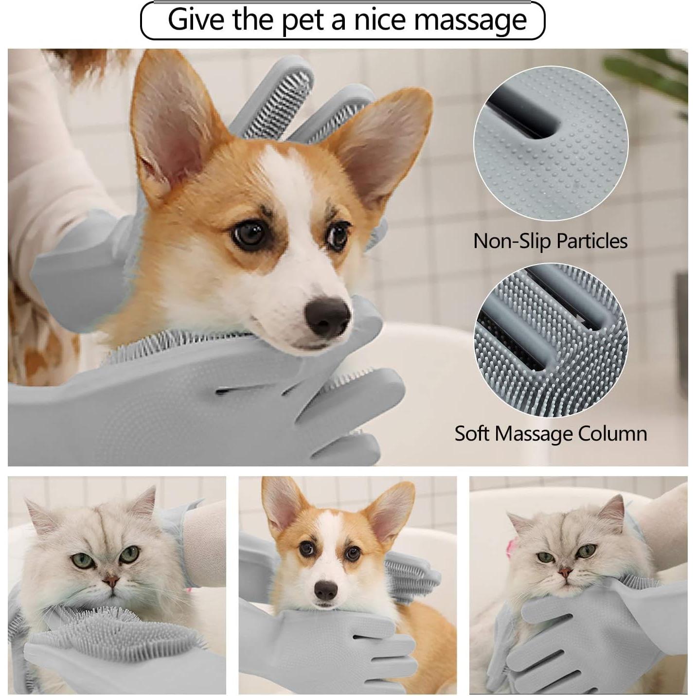 Guantes de Aseo para Mascotas - Silicona Suave - 1 Paquete