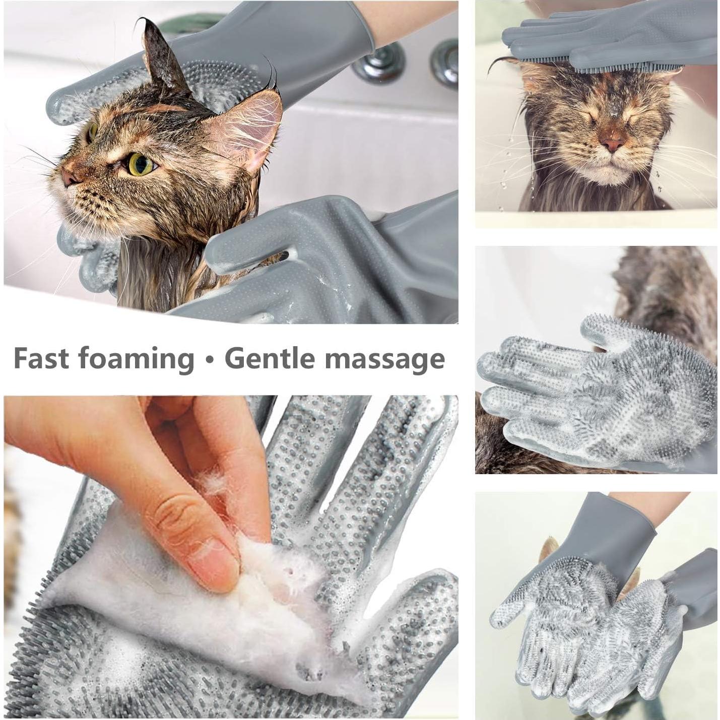 Guantes de Aseo para Mascotas - Silicona Suave - 1 Paquete