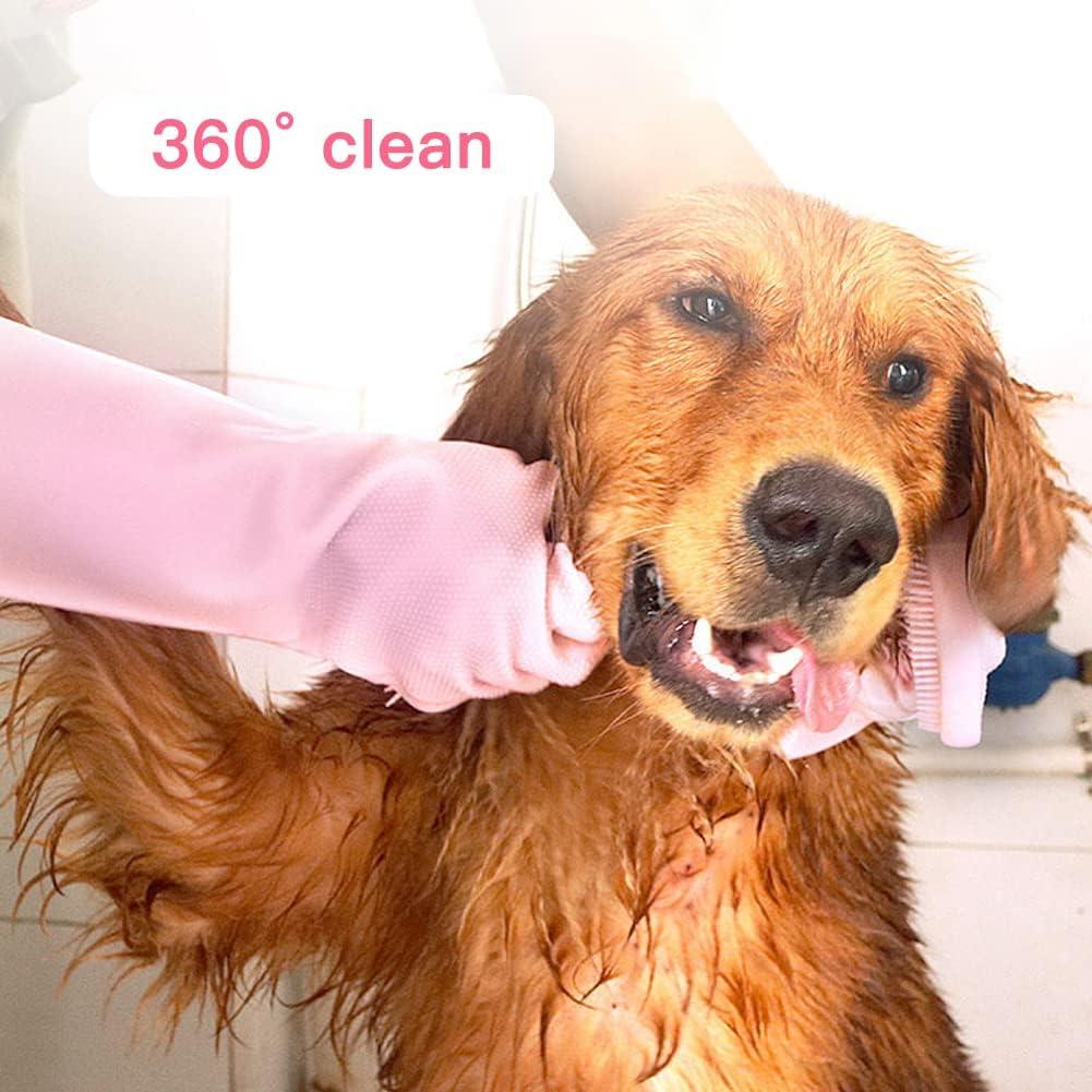 Guantes de Silicona Wayuto para Baño y Aseo de Mascotas - Púrpura