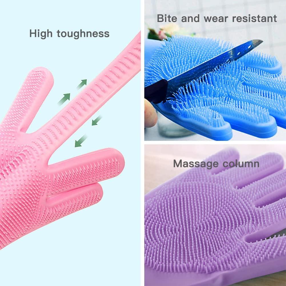 Guantes de Silicona Wayuto para Baño y Aseo de Mascotas - Púrpura