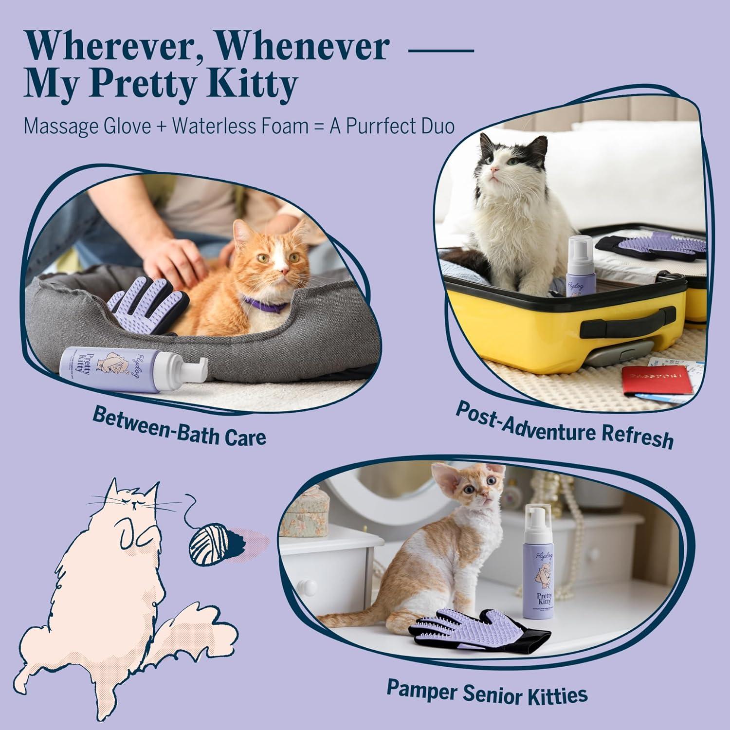 Champú Seco para Gatos Pretty Kitty + Guante de Aseo