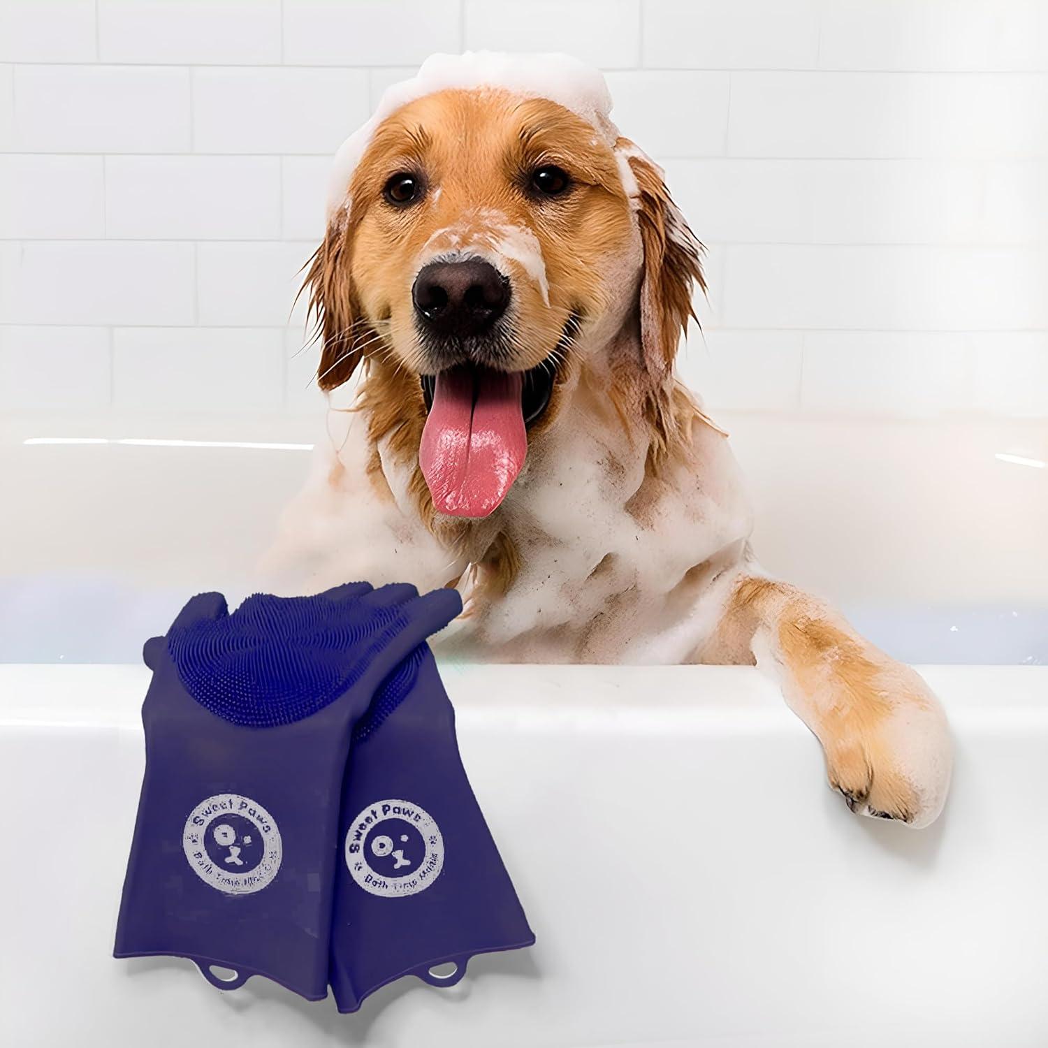 Guantes de Acicalamiento Sweet Paws para Perros y Gatos - Newport Navy