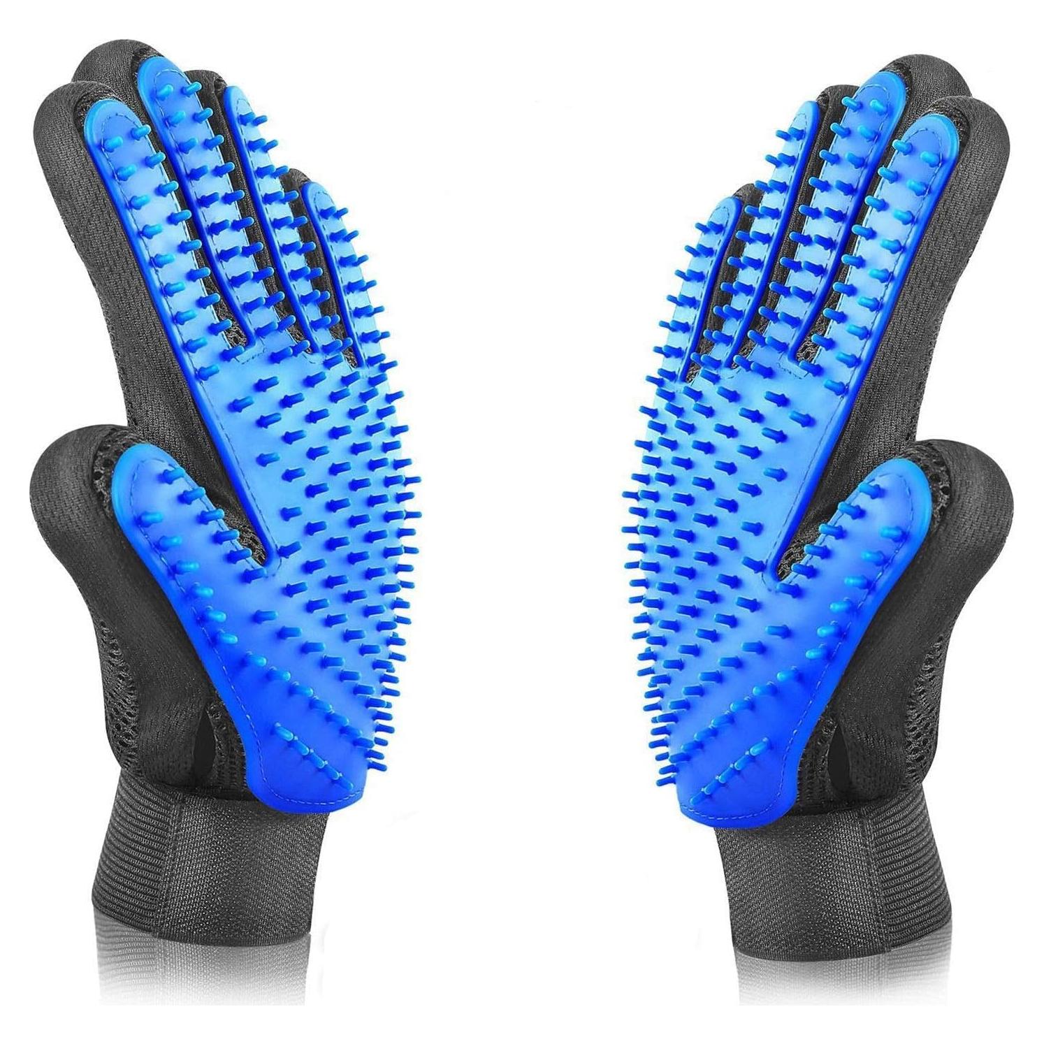 Guante de Acicalamiento VeniCare Azul para Mascotas 2 en 1