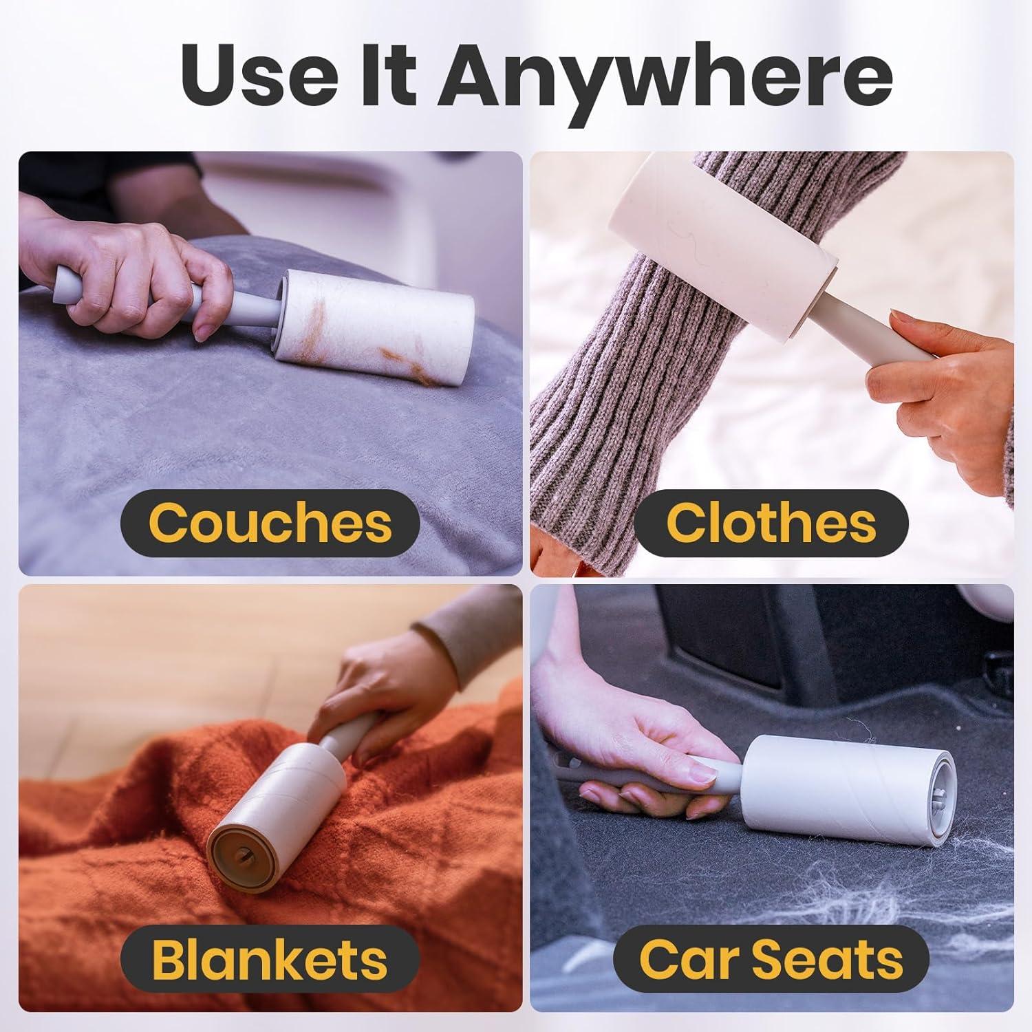 Rodillo Quitapelusas DELOMO - 5 Rodillos + 5 Recambios, 1000 Hojas