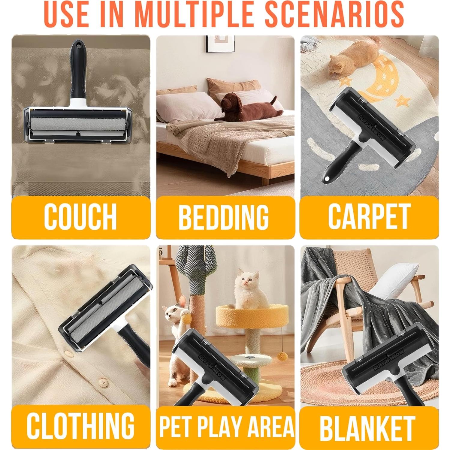 Quitapelusas Ruff'N'Meow para Pelo de Mascota - Rodillo Ecológico