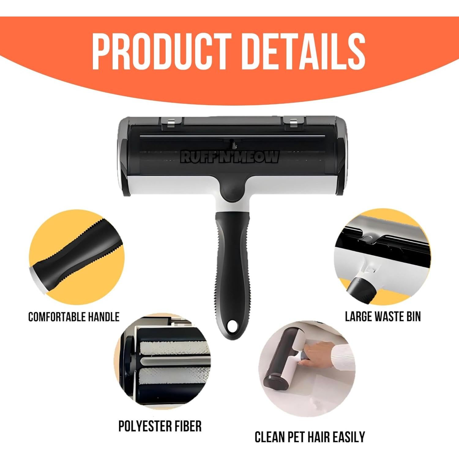 Quitapelusas Ruff'N'Meow para Pelo de Mascota - Rodillo Ecológico