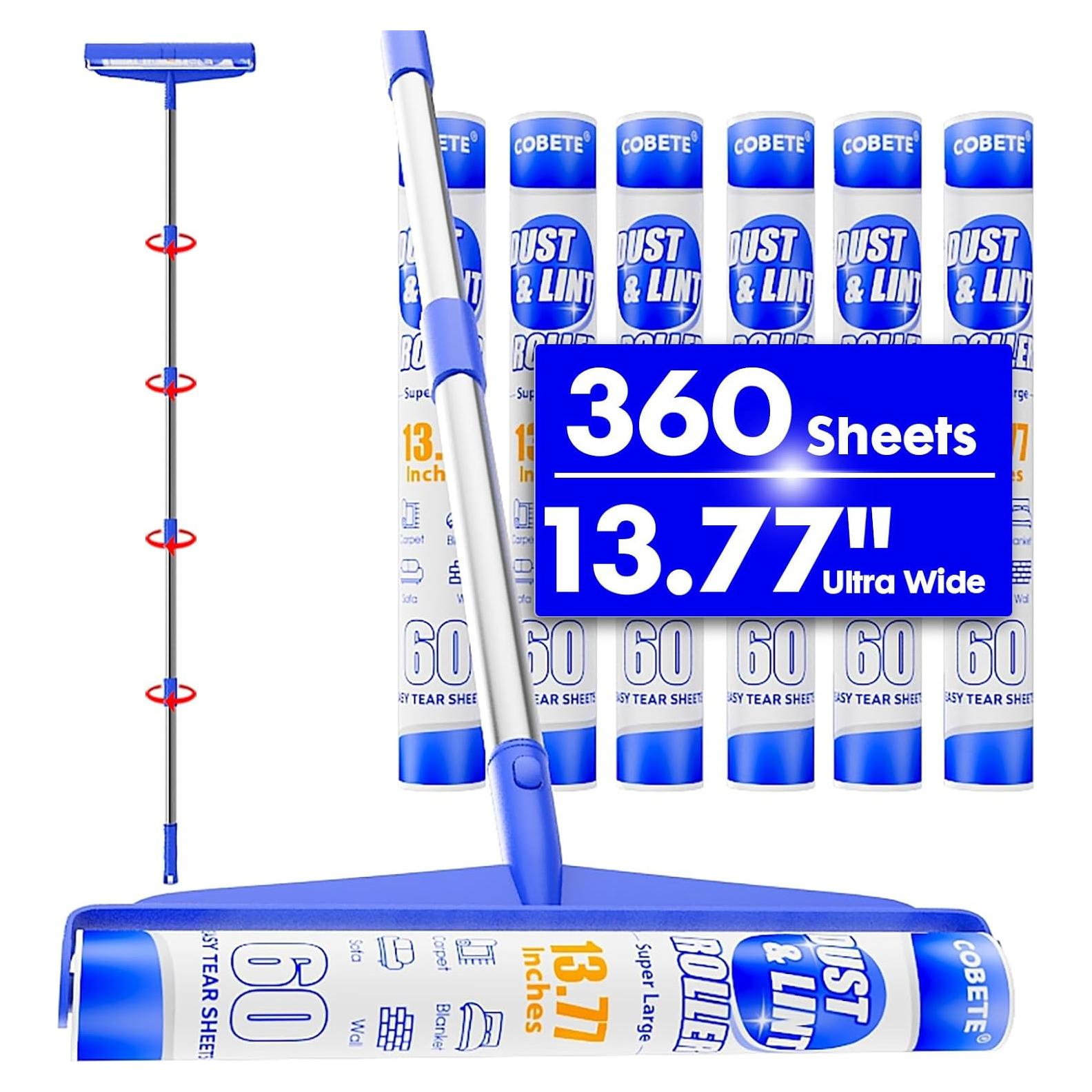 Rodillo de Pelusa COBETE 35 cm Extra Pegajoso con Mango 177.5 cm