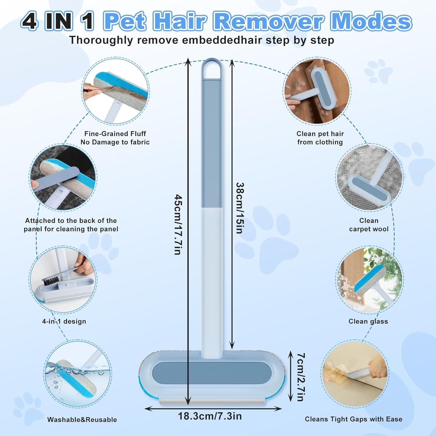 Quitapelos para Mascotas FOUBUS 4 en 1, Reutilizable y Lavable