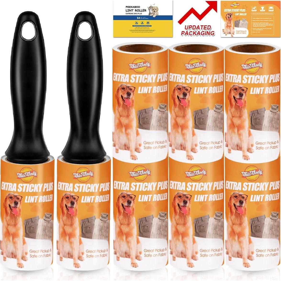 Rodillo Quitapelusas WulaWindy con 8 Recargas Extra Pegajosas