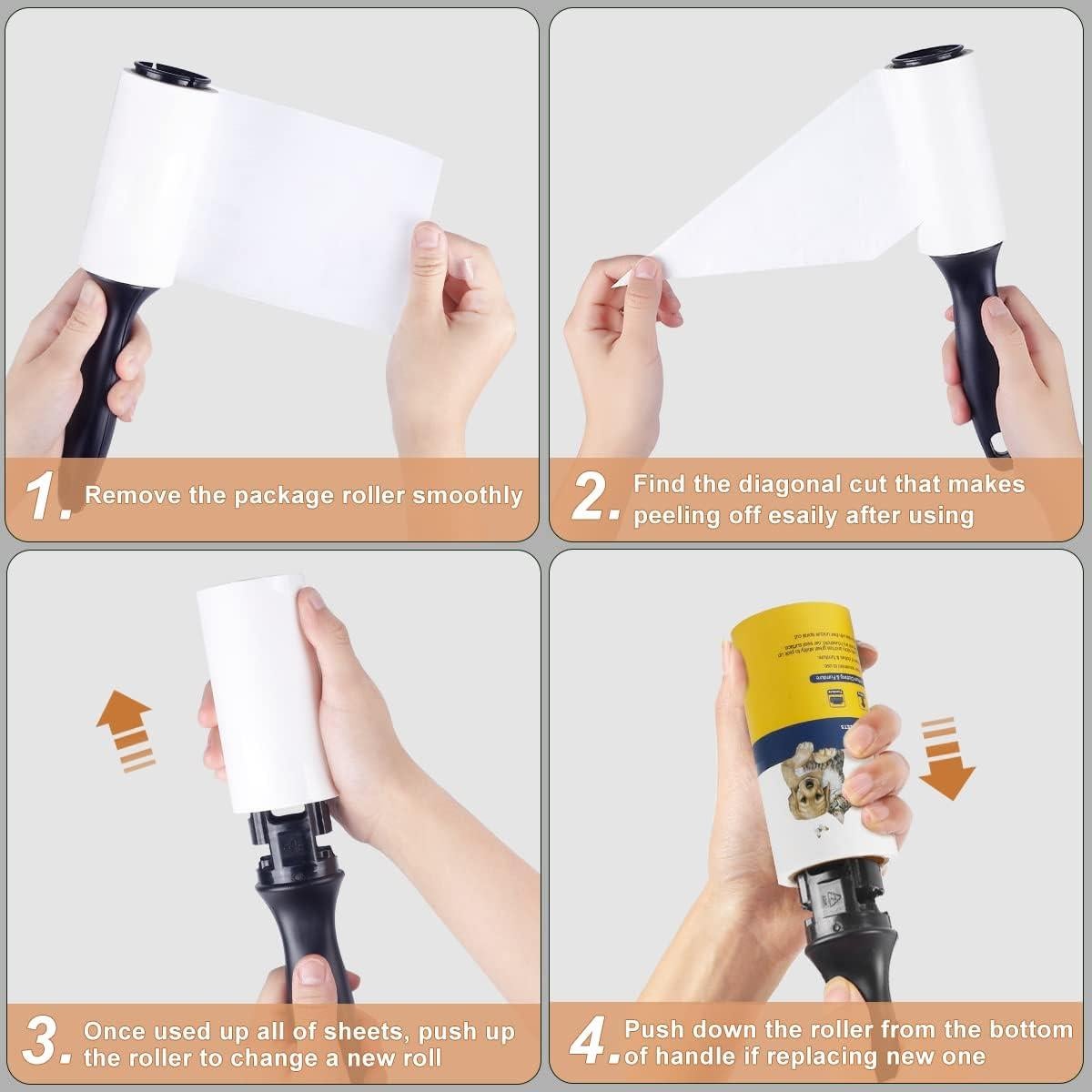 Rodillo Quitapelusas WulaWindy con 8 Recargas Extra Pegajosas