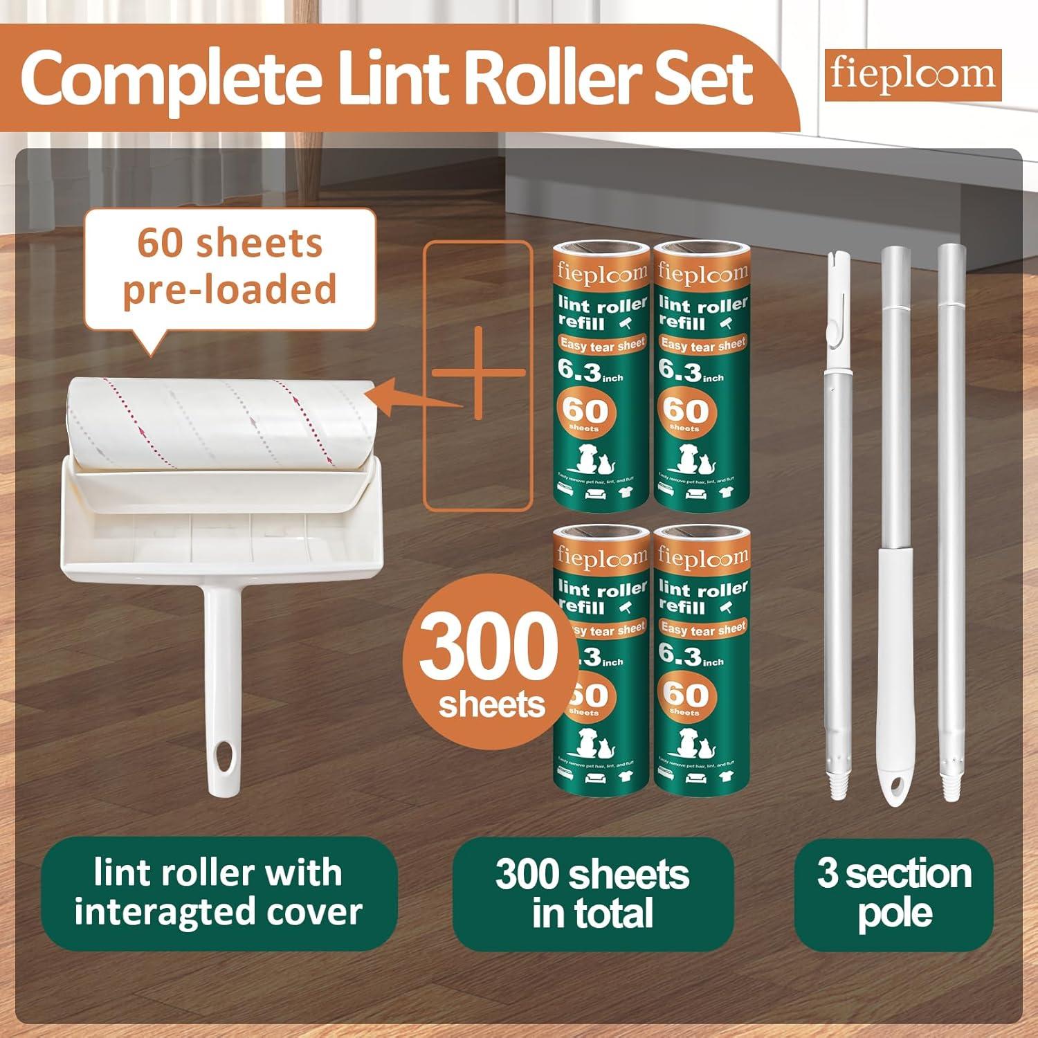 Rodillo de Pelusa Fieploom 6.3" Extra Pegajoso con Mango 114.3 cm