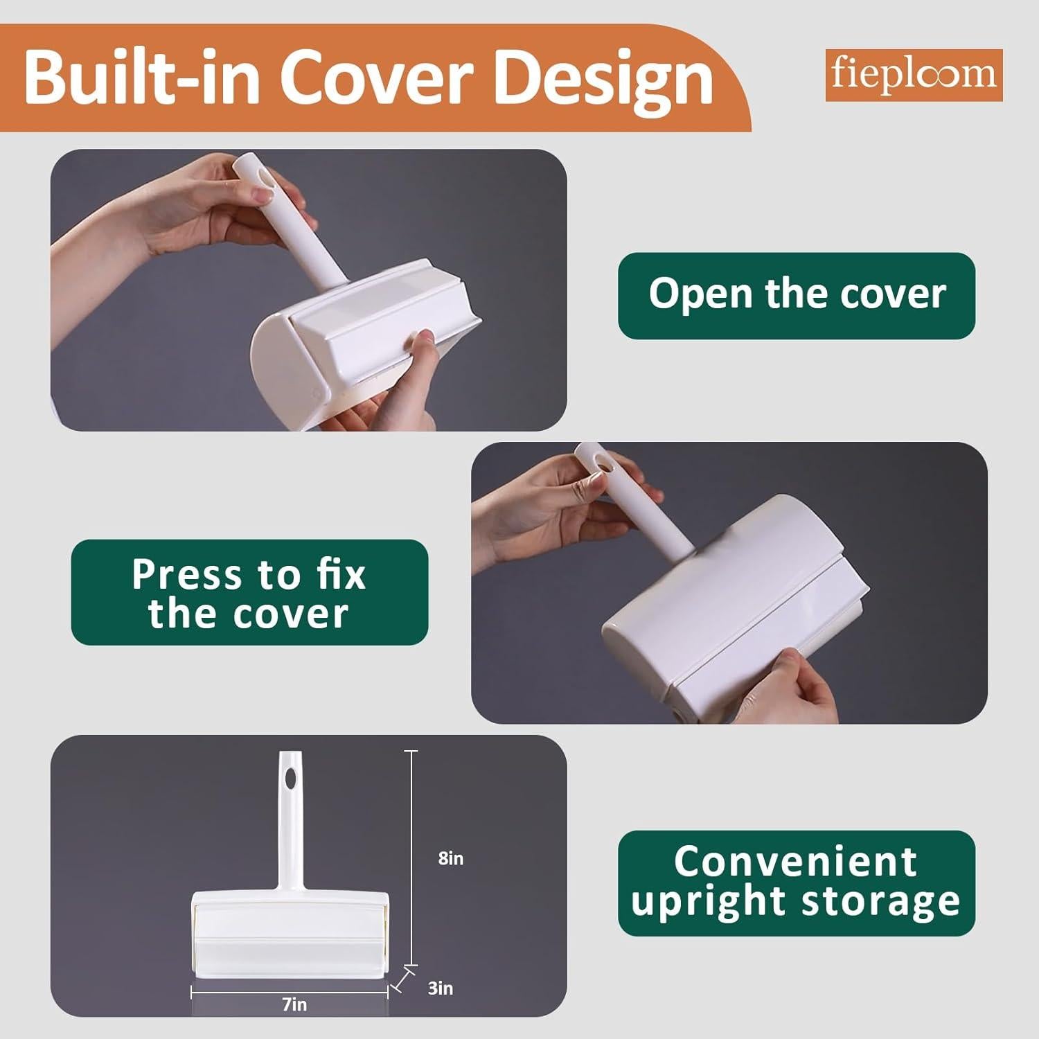 Rodillo de Pelusa Fieploom 6.3" Extra Pegajoso con Mango 114.3 cm