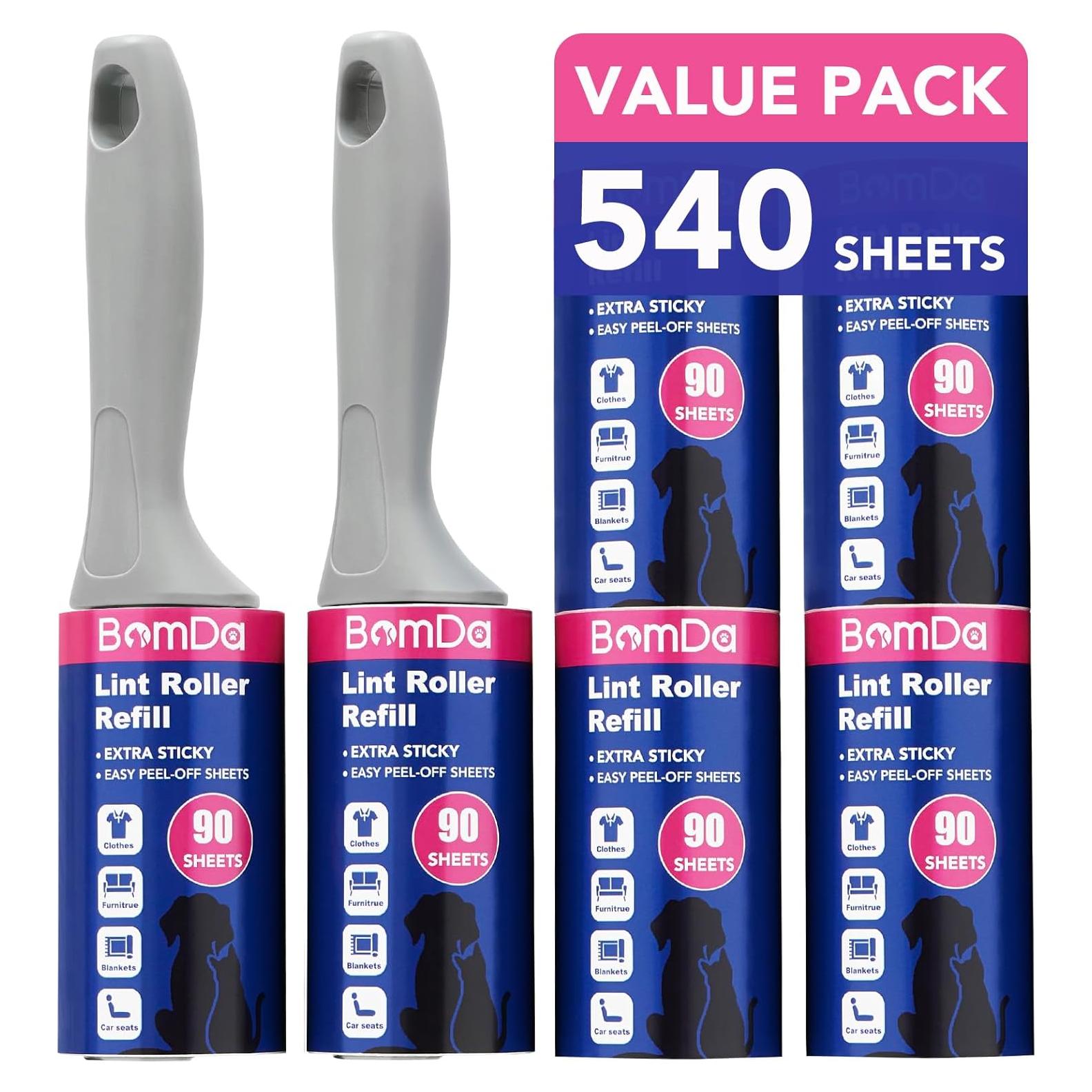 Rodillo Adhesivo Extra Pegajoso BomDa 540 Hojas 2 Mangos