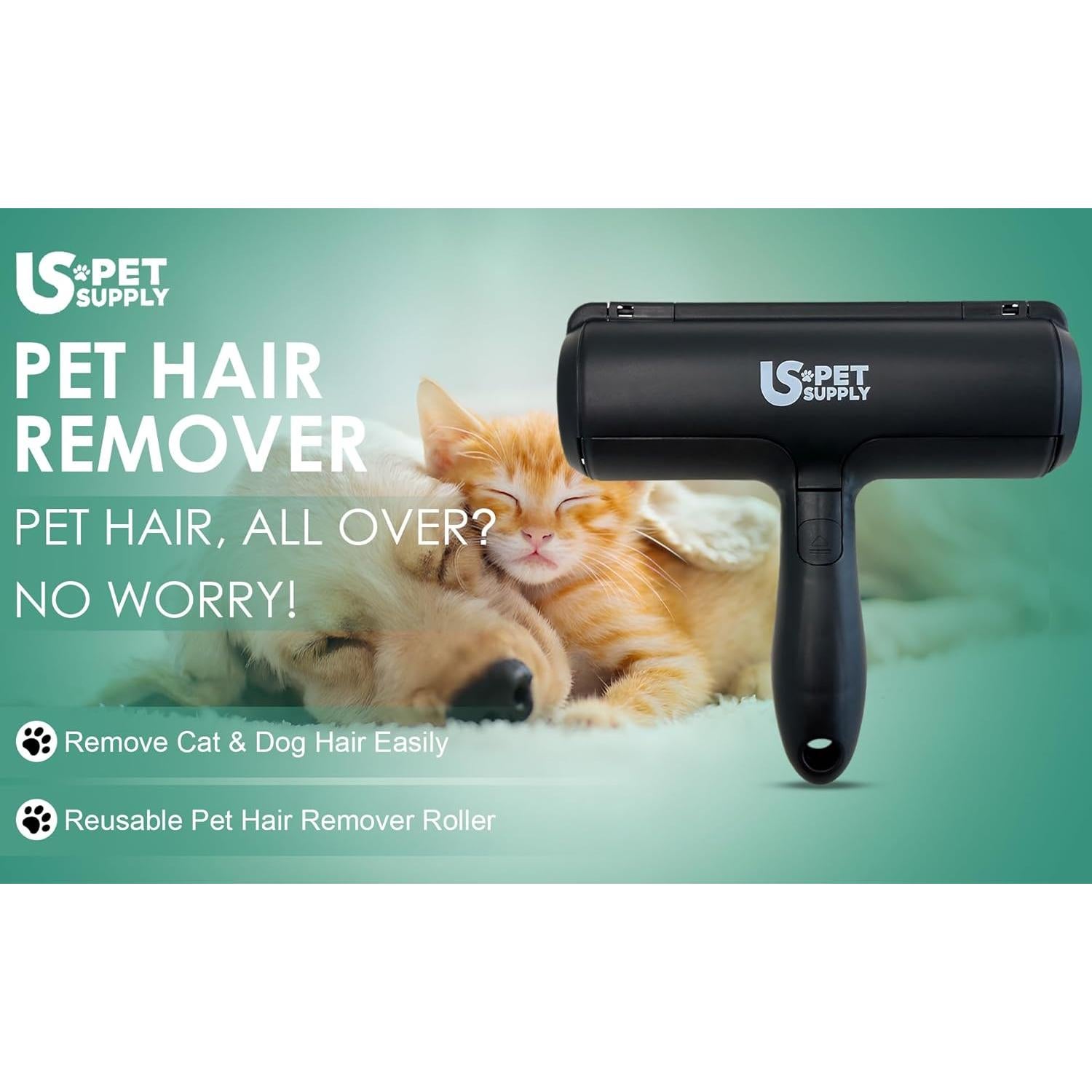 Rodillo Quitapelos Reutilizable US PET SUPPLY Negro 168g