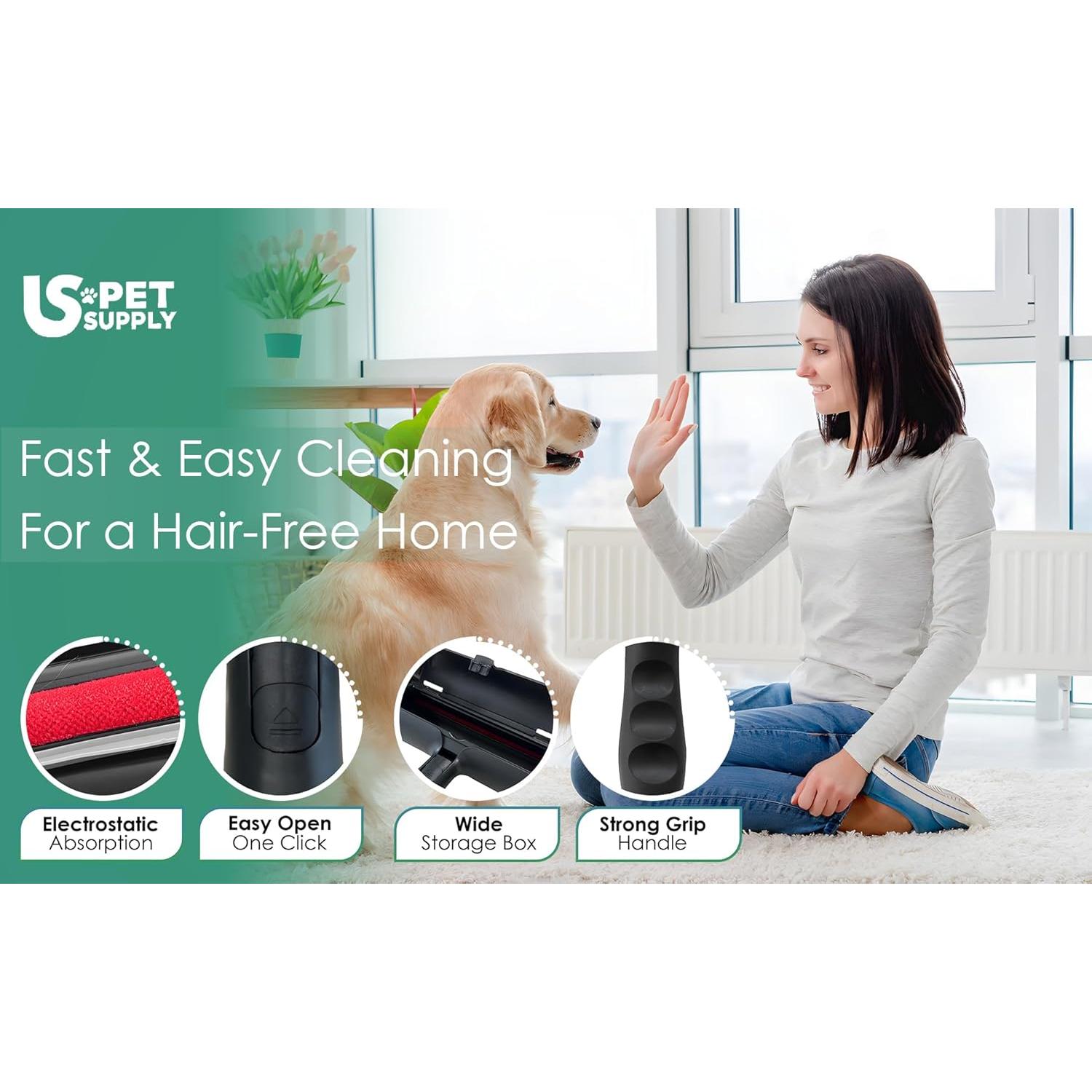 Rodillo Quitapelos Reutilizable US PET SUPPLY Negro 168g