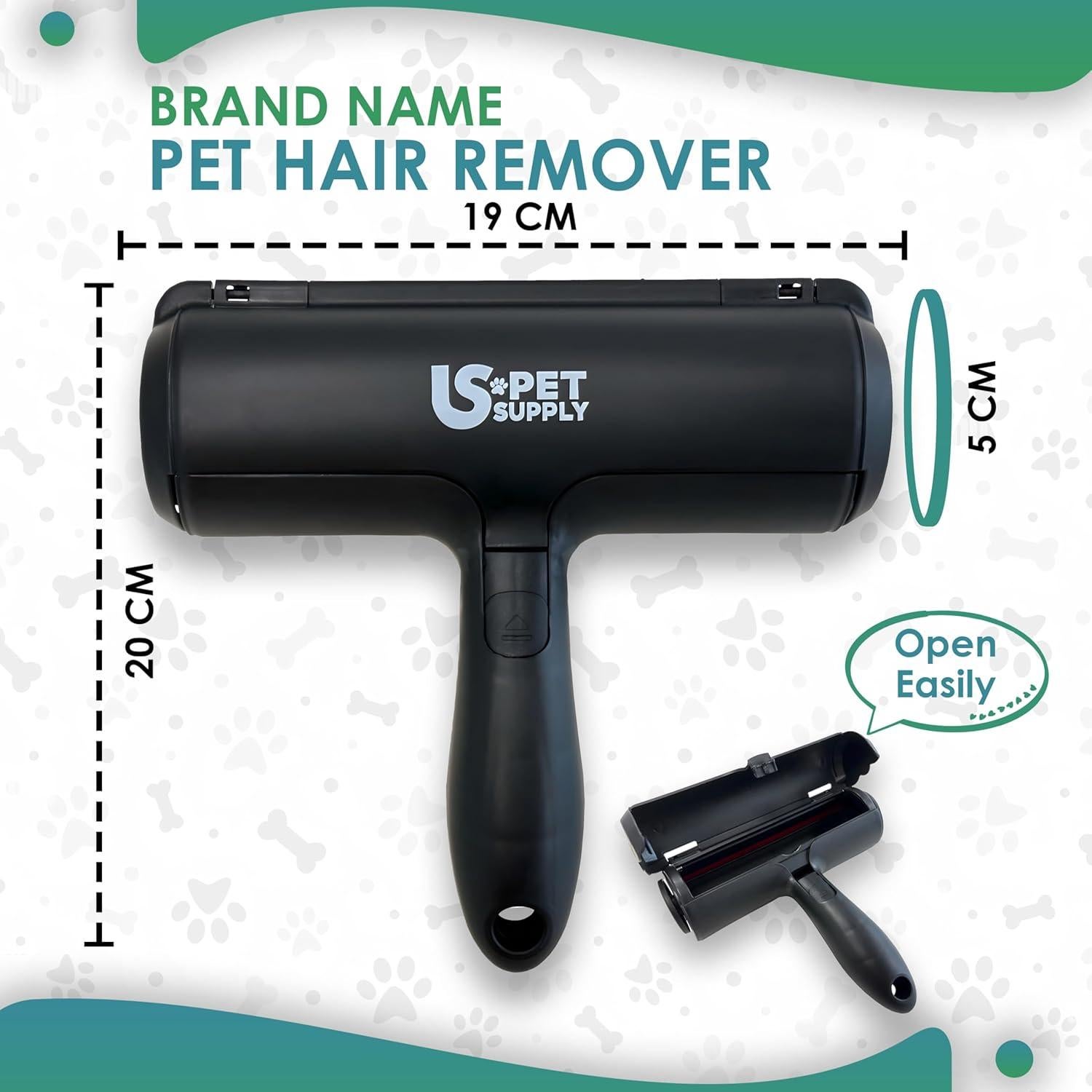 Rodillo Quitapelos Reutilizable US PET SUPPLY Negro 168g