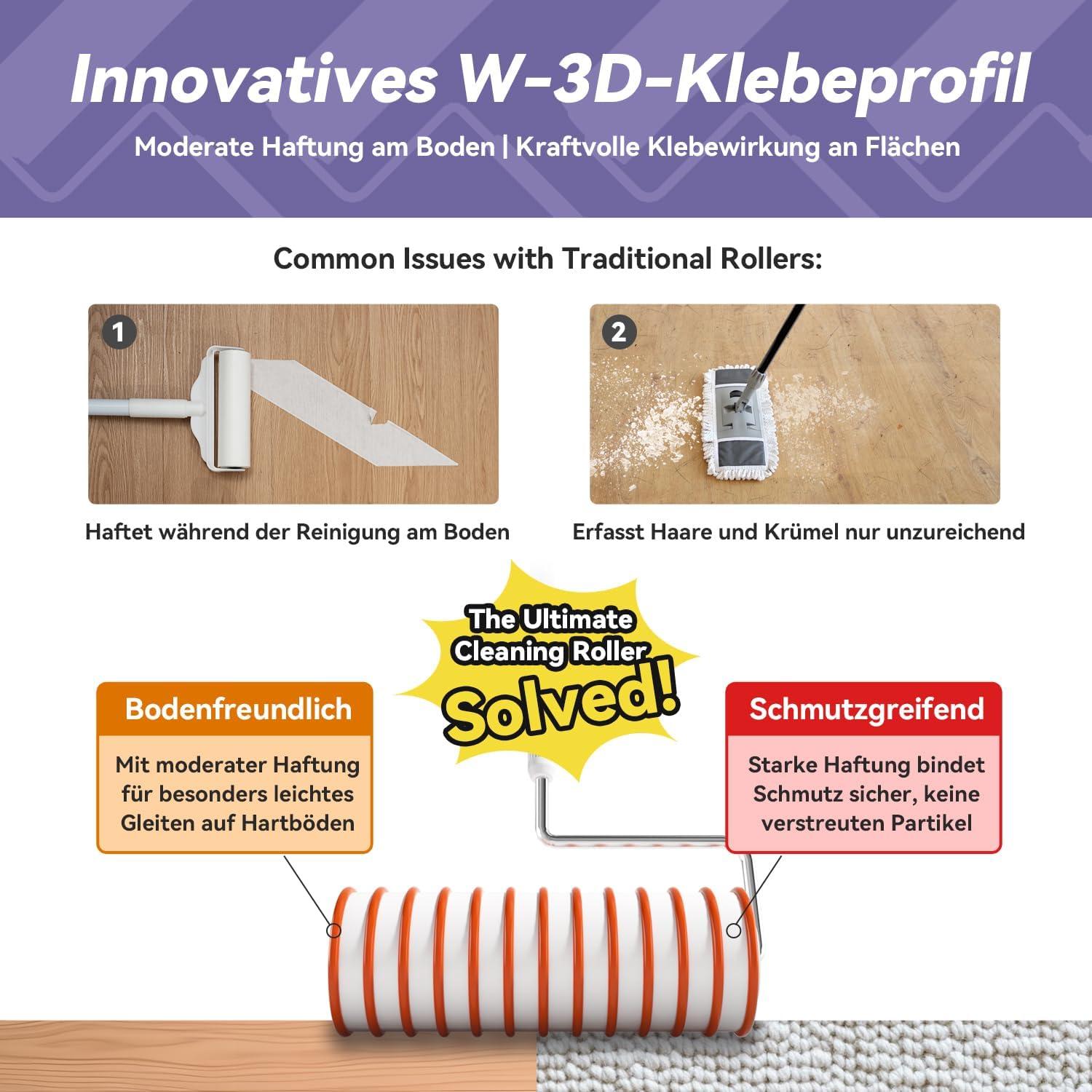 Rodillo de Pelusa Jumbo JOJOCLEAN 50 Hojas Reutilizable