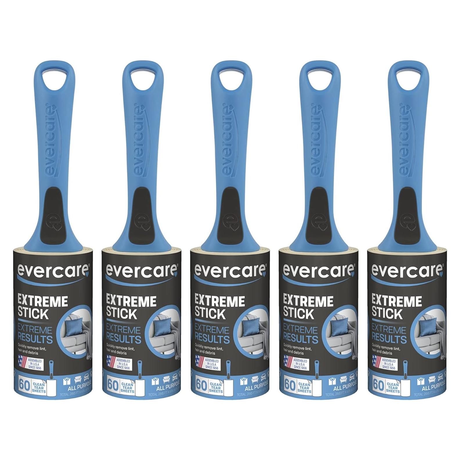 Rodillo Quitapelusas Multiusos Evercare - 5 Rodillos, 300 Hojas