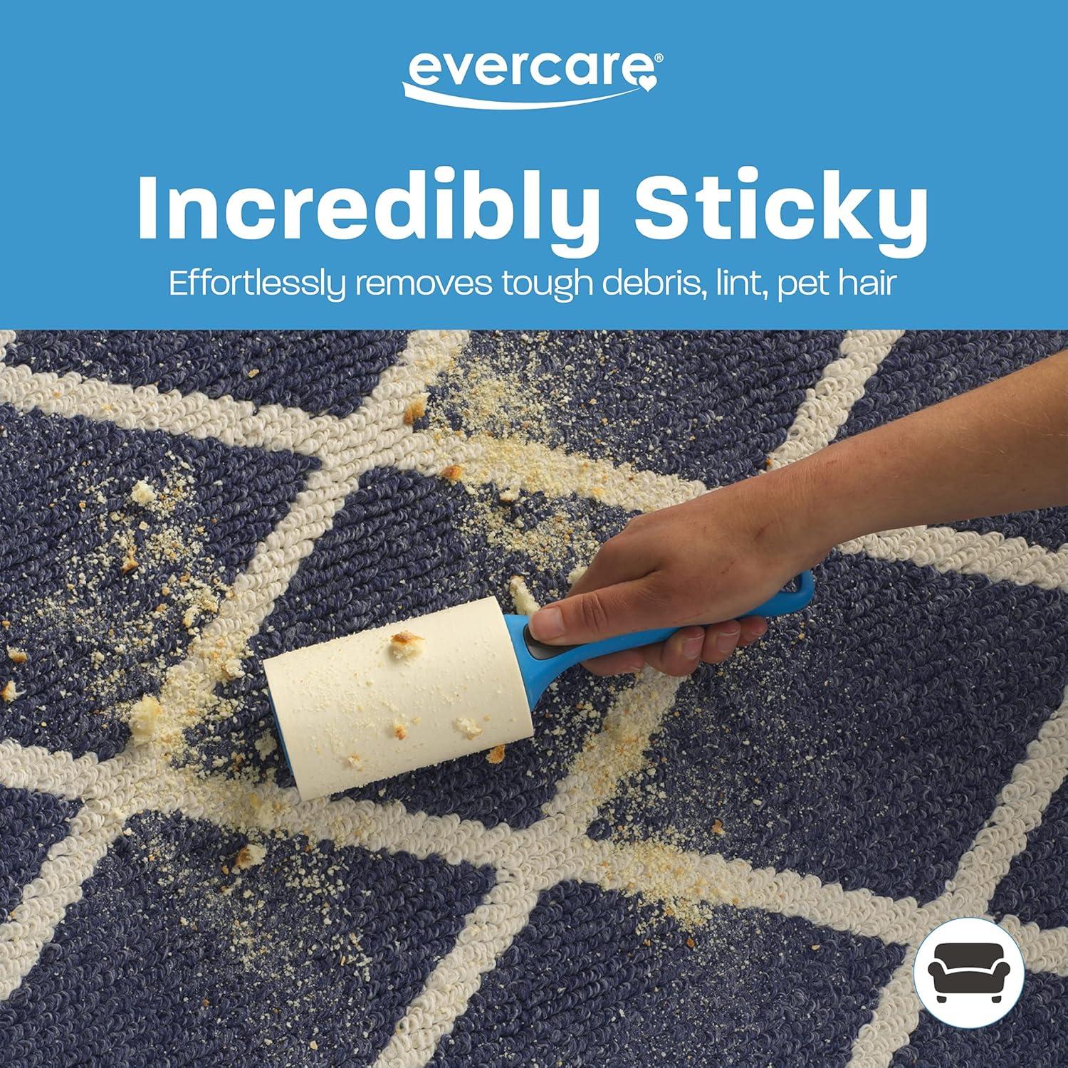 Rodillo Quitapelusas Multiusos Evercare - 5 Rodillos, 300 Hojas