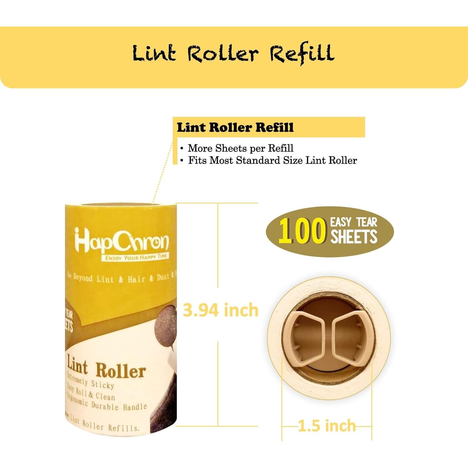 Recargas de Rodillo Adhesivo Extra Pegajoso HapChron - 800 Hojas