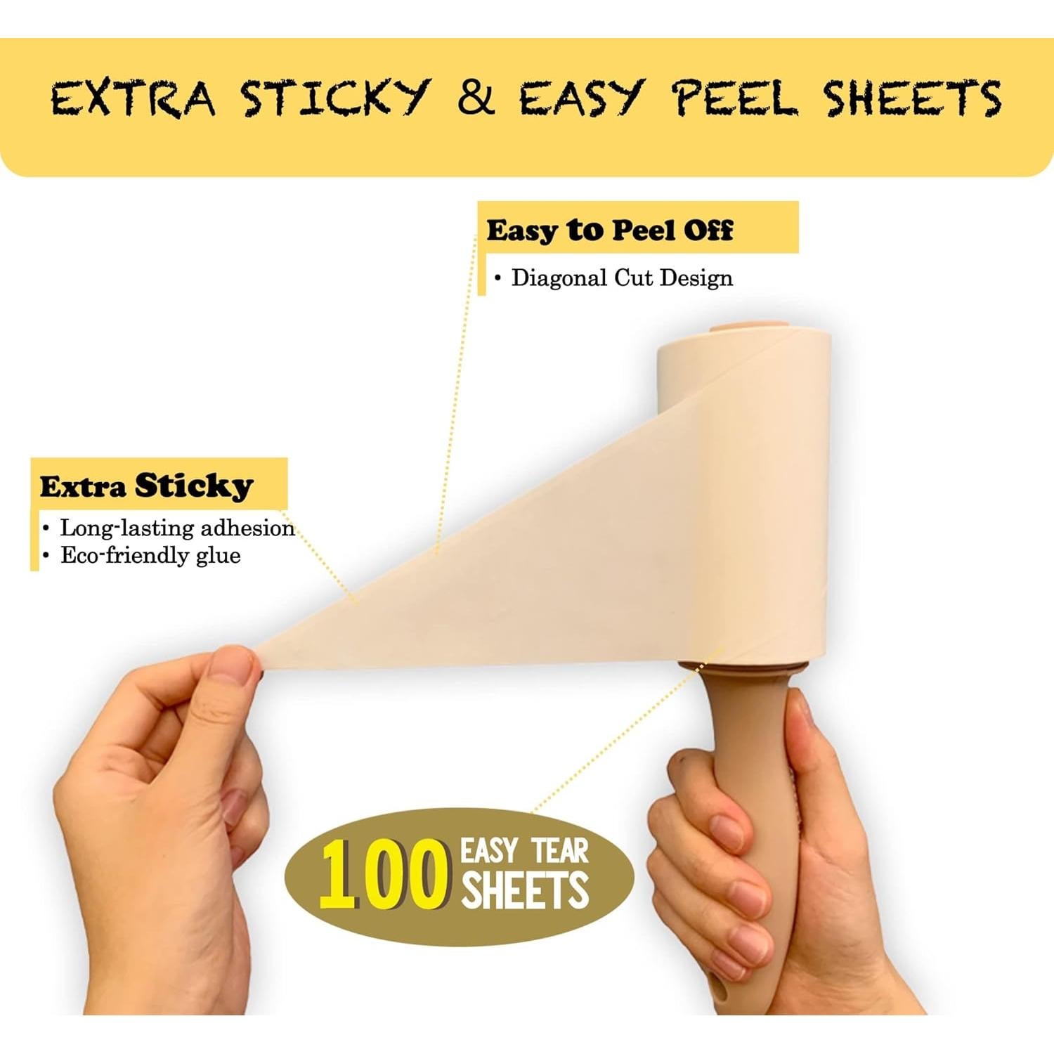 Recargas de Rodillo Adhesivo Extra Pegajoso HapChron - 800 Hojas