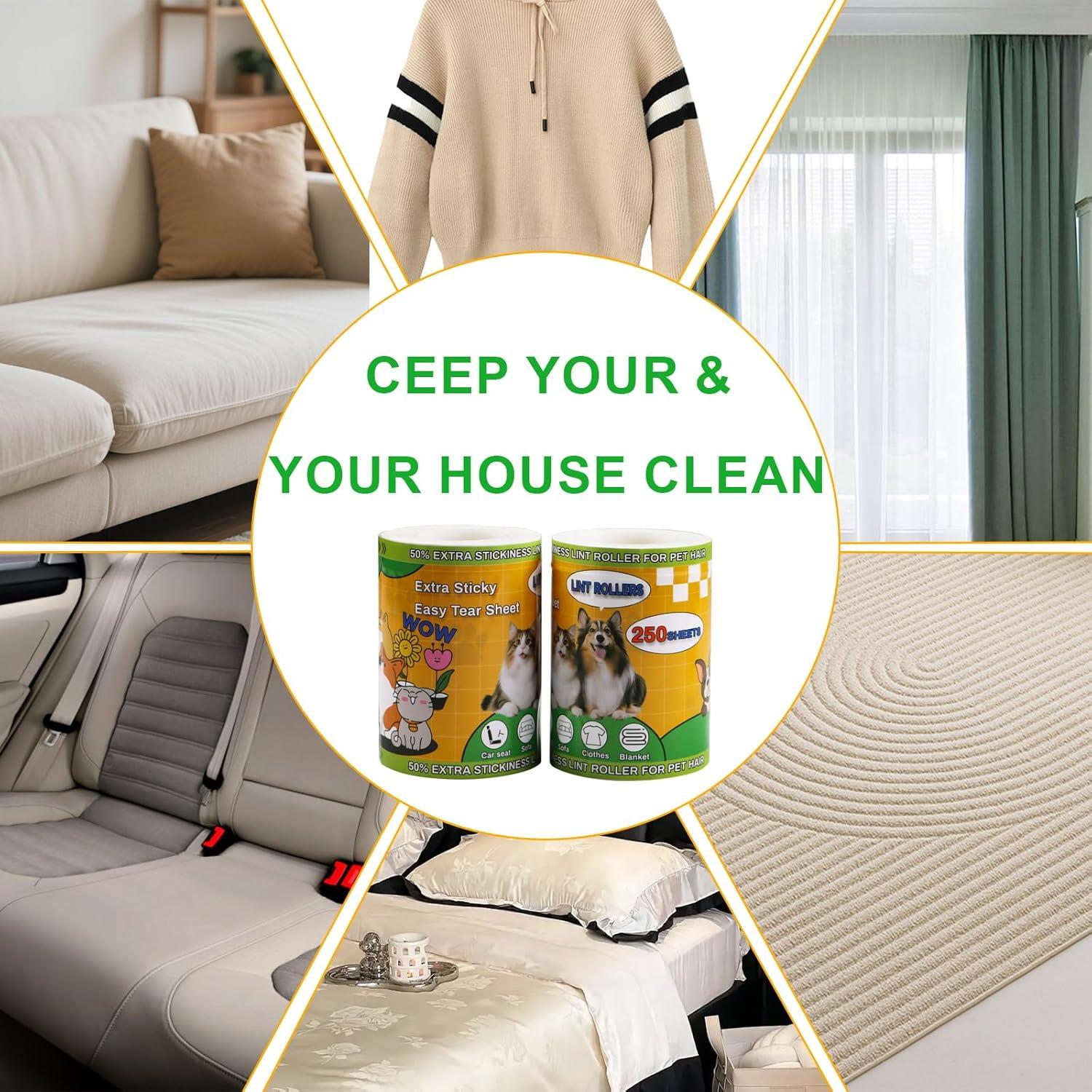 Rodillo para Pelos de Mascotas Aporni 500 Hojas Extra Pegajoso