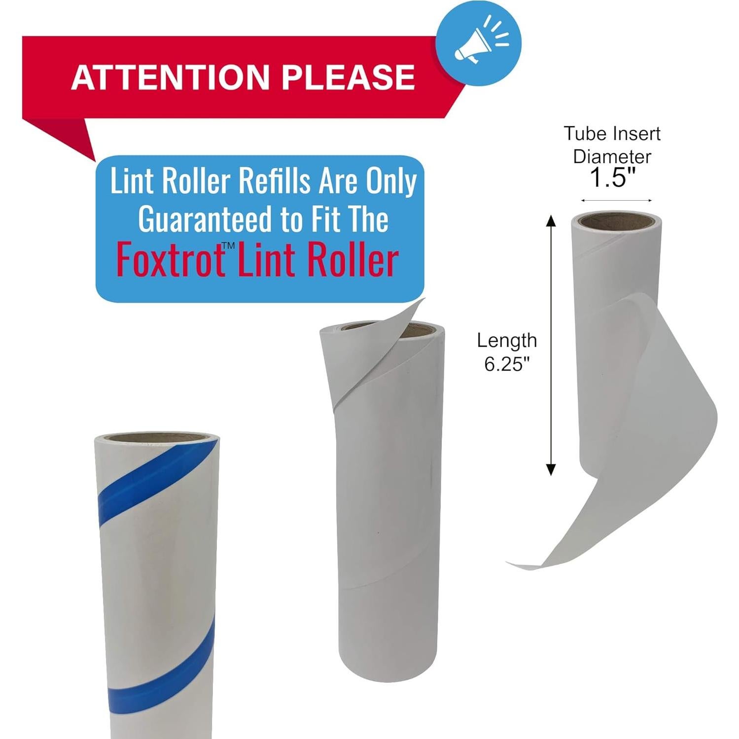 Recargas Rodillo Adhesivo Fox Trot - 180 Hojas Extra Adhesivas