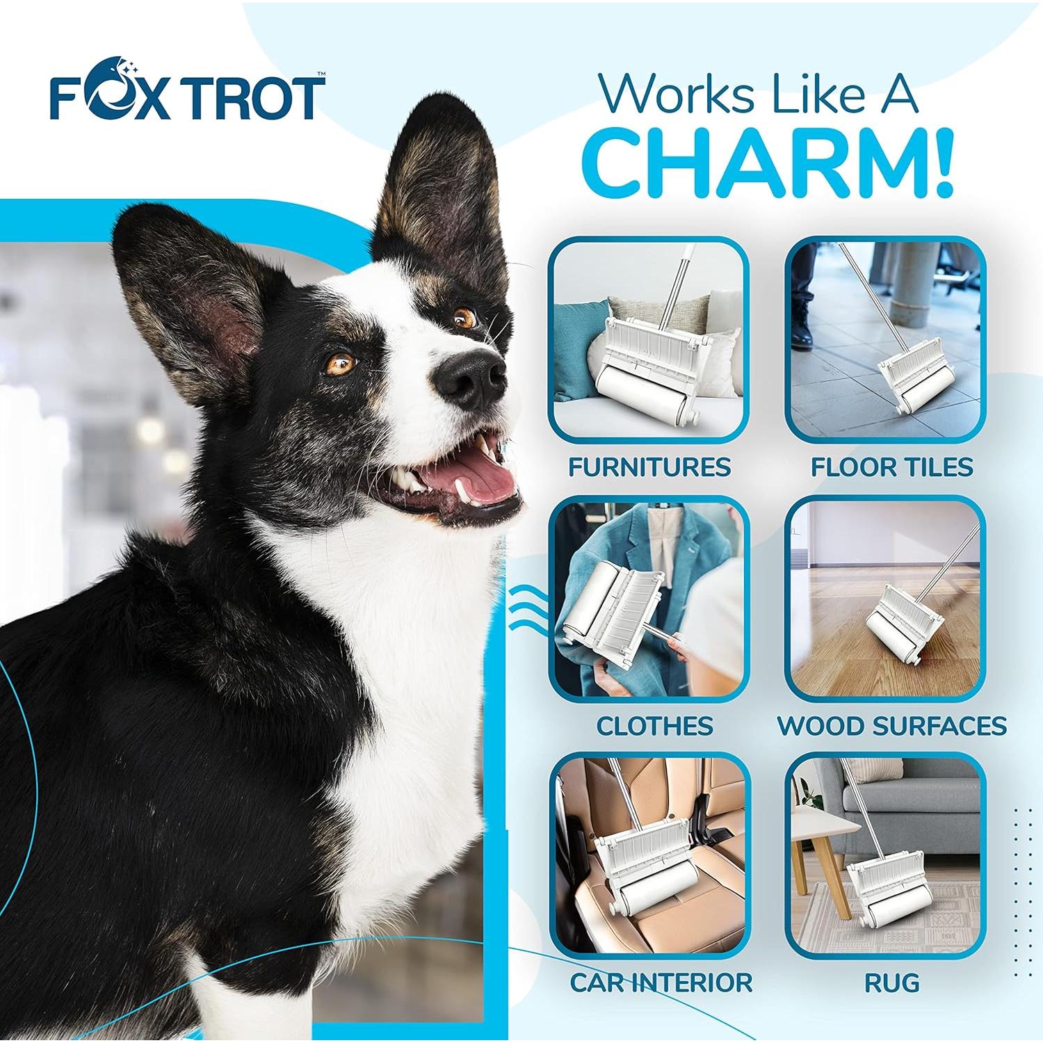 Recargas Rodillo Adhesivo Fox Trot - 180 Hojas Extra Adhesivas