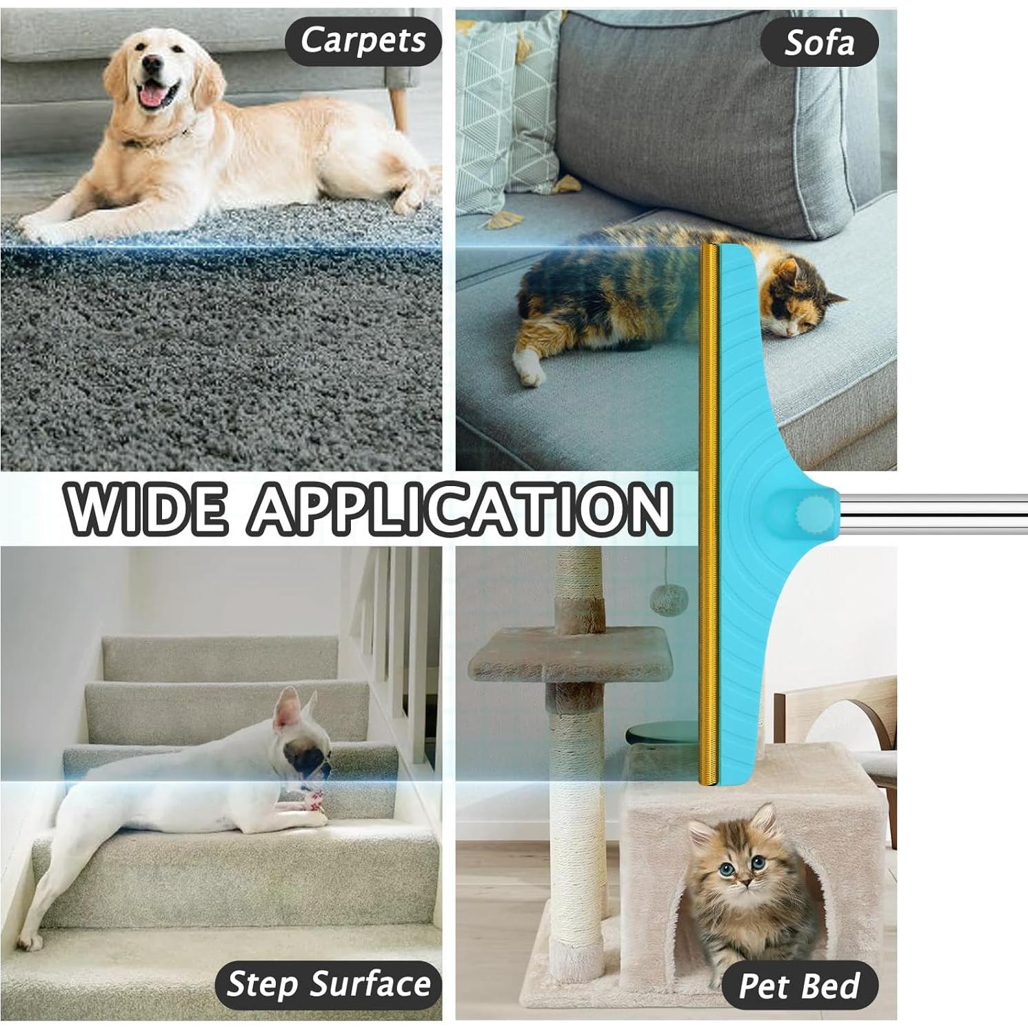 Rastrillo de Alfombra Eaersan 60" Ajustable para Pelo de Mascotas