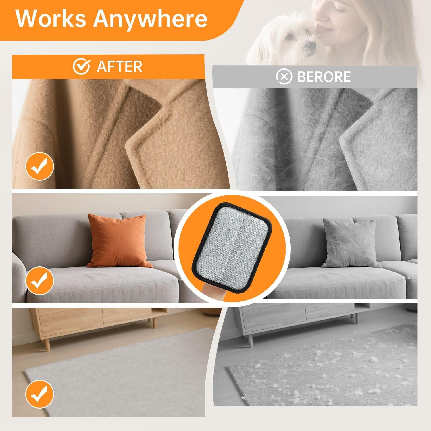 Guantes de Limpieza de Pelo de Mascota INABULETWO 1 Pcs Negro