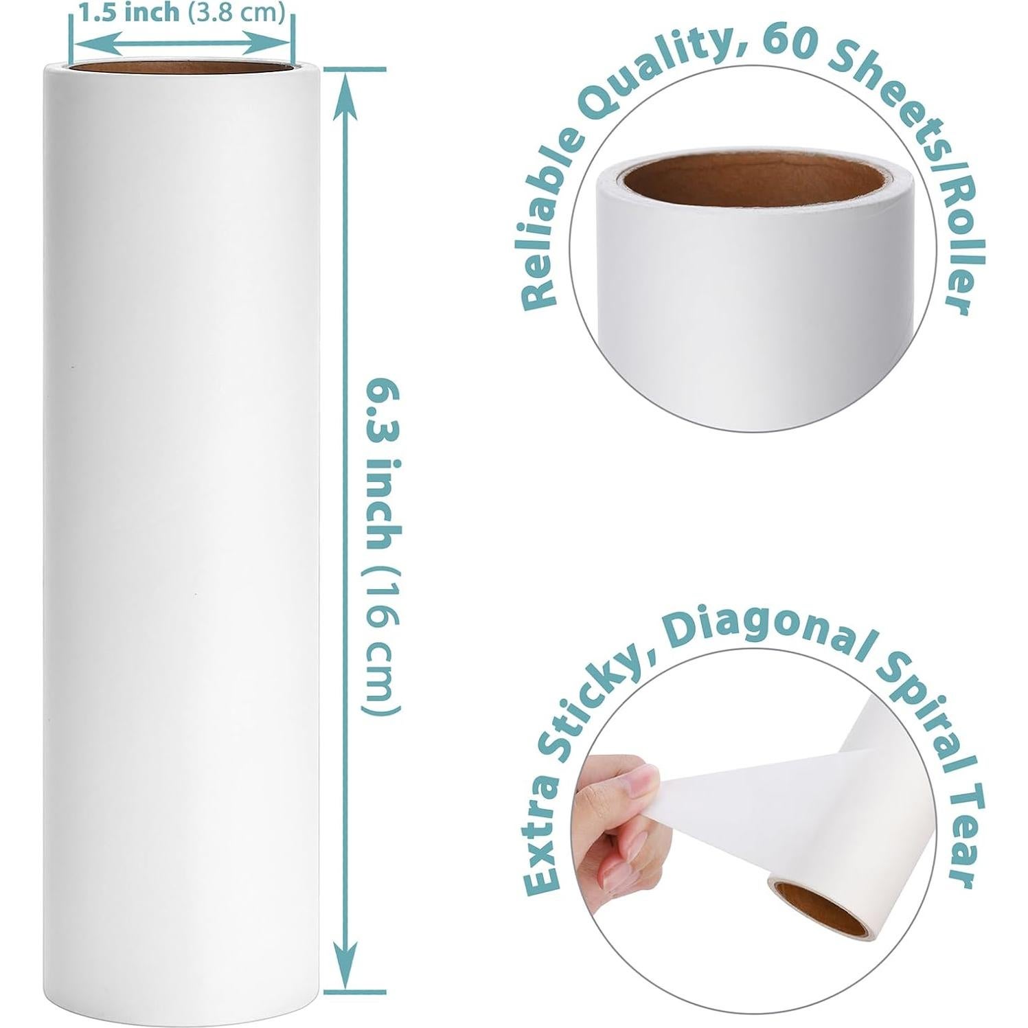 Repuestos de Rodillo Adhesivo MINGRACE 16 cm - 4 Rollos 240 Hojas