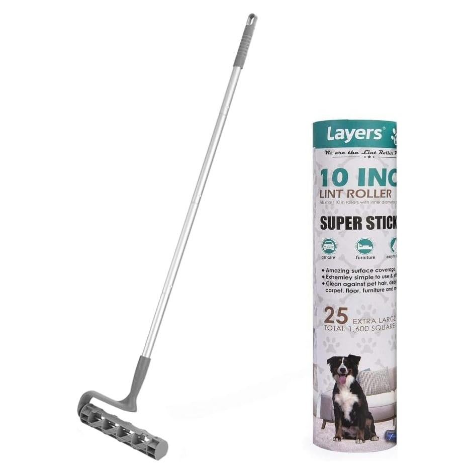 Rodillo de Limpieza para Mascotas Layers 10" con Mango Extensible 95.5cm