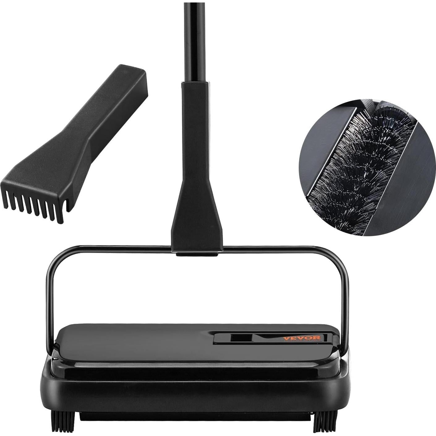 Barrendero Manual VEVOR para Alfombras - 0.82 kg, Negro