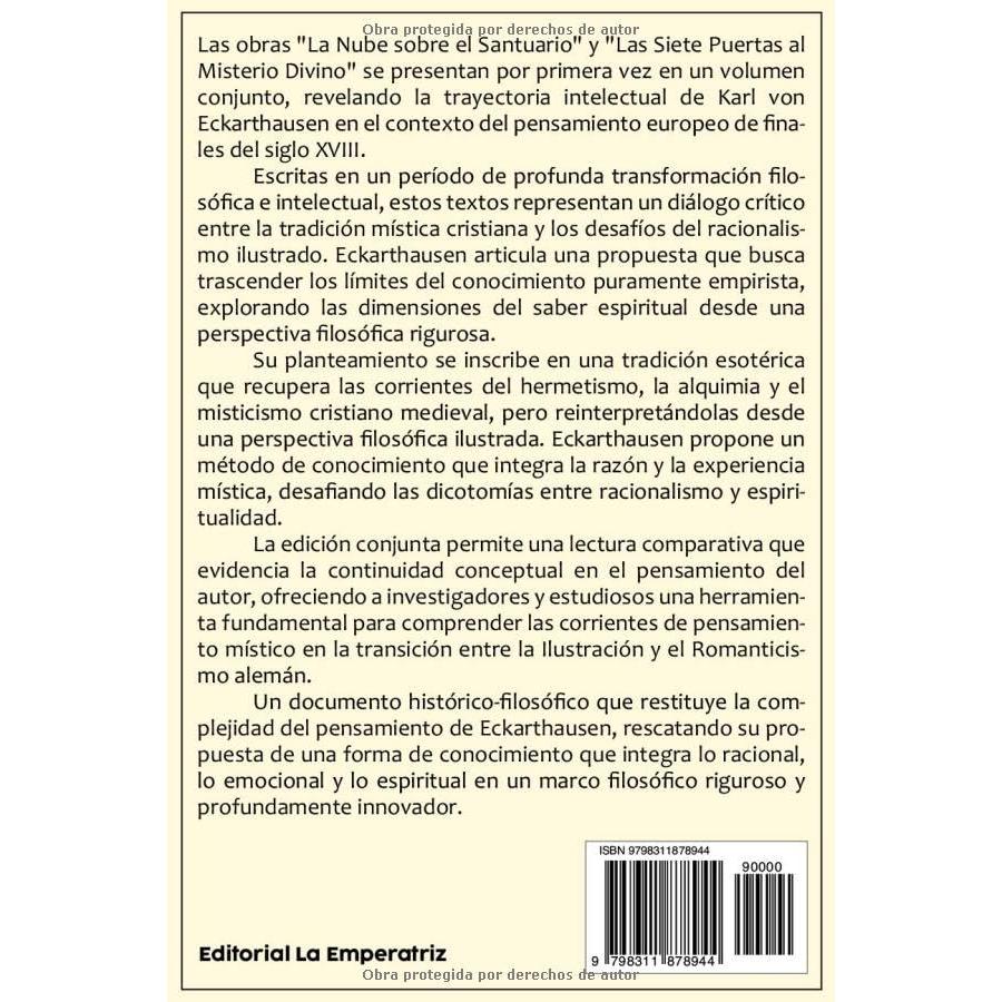 Cartas Rosacruces: La Nube sobre el Santuario y Las Siete Puertas al Misterio Divino: Misticismo Rosacruz, Esotérico, Conocimiento Espiritual, ... y Transformación Consciente (Spanish Edition)