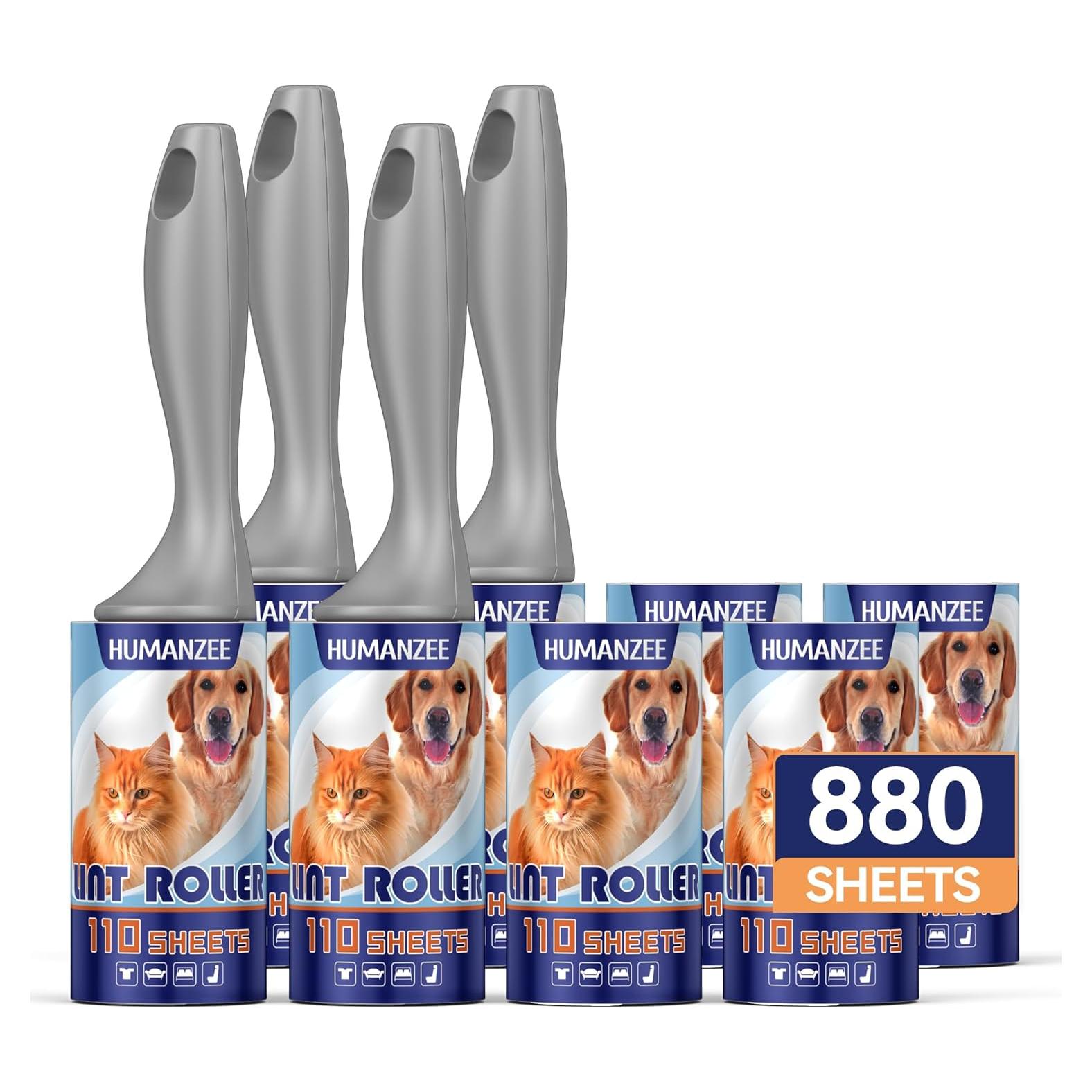 Rodillos para Pelusa Humanzee - 880 Hojas, 4 Mangos, Manual