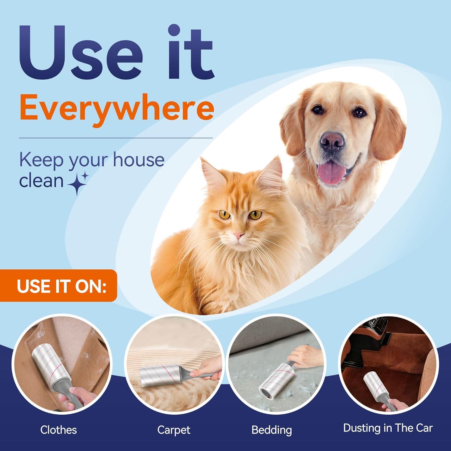 Rodillos para Pelusa Humanzee - 880 Hojas, 4 Mangos, Manual