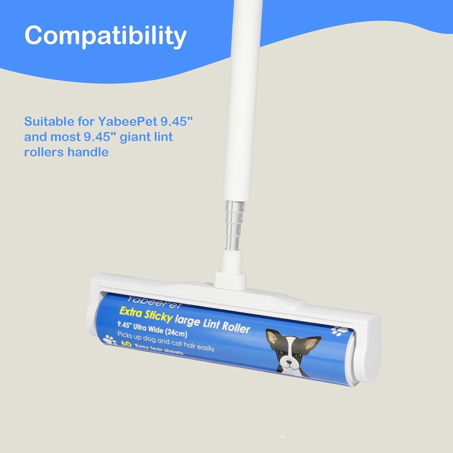 Rodillo de Pelusa YabeePet 9.45" con 4 Recargas 240 Hojas