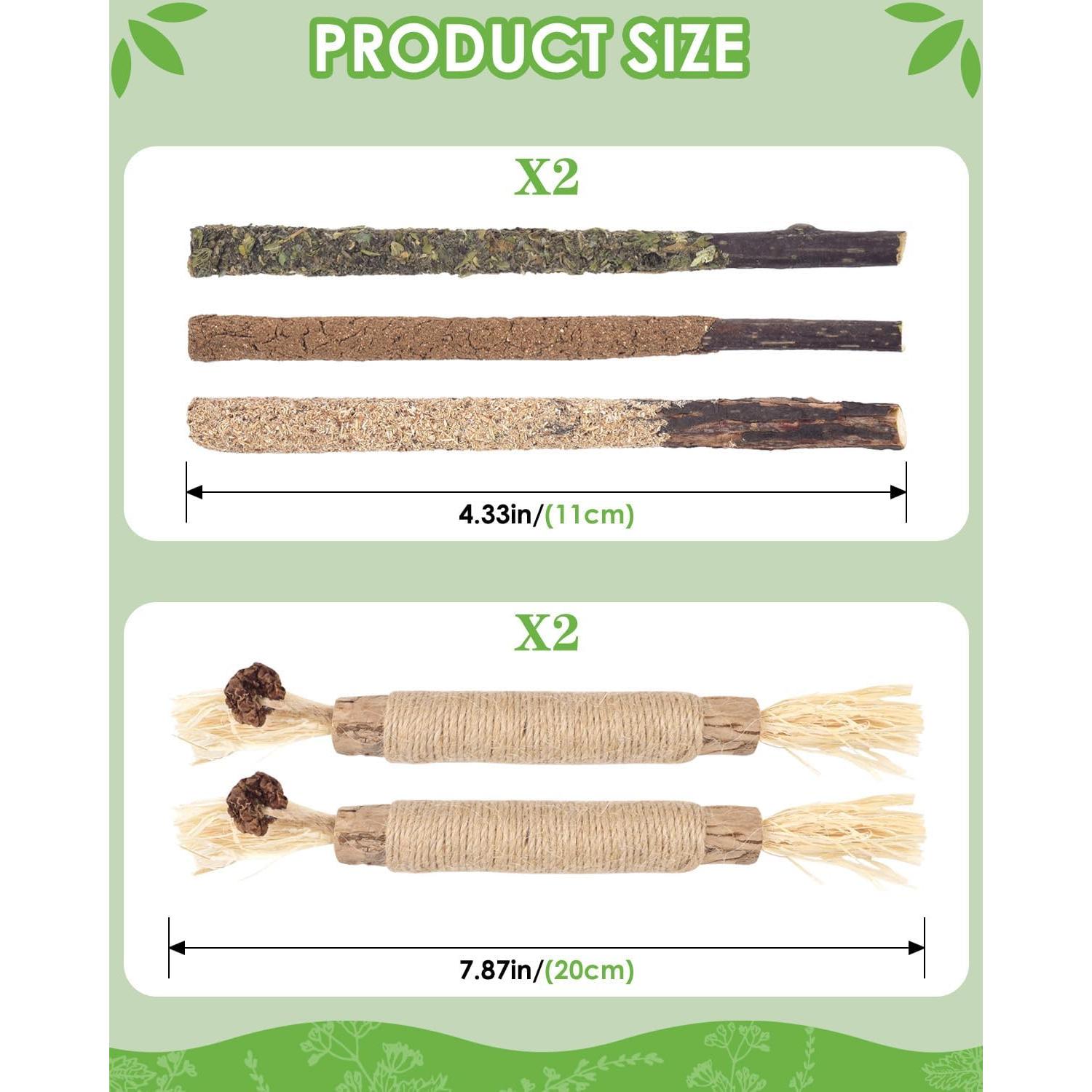 Palitos de Masticar Silvervine TINDTOP - Paquete de 10 para Gatos