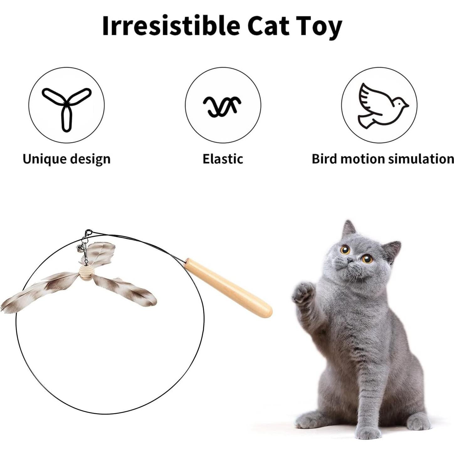 Juguete para Gatos FUKUMARU Varita de Plumas 90 cm