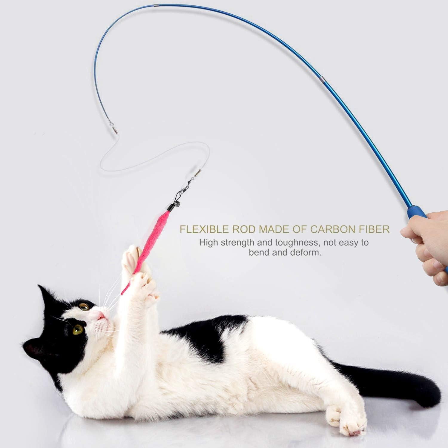 Varita Retráctil para Gatos KABB - Juguete Interactivo 83.8 cm