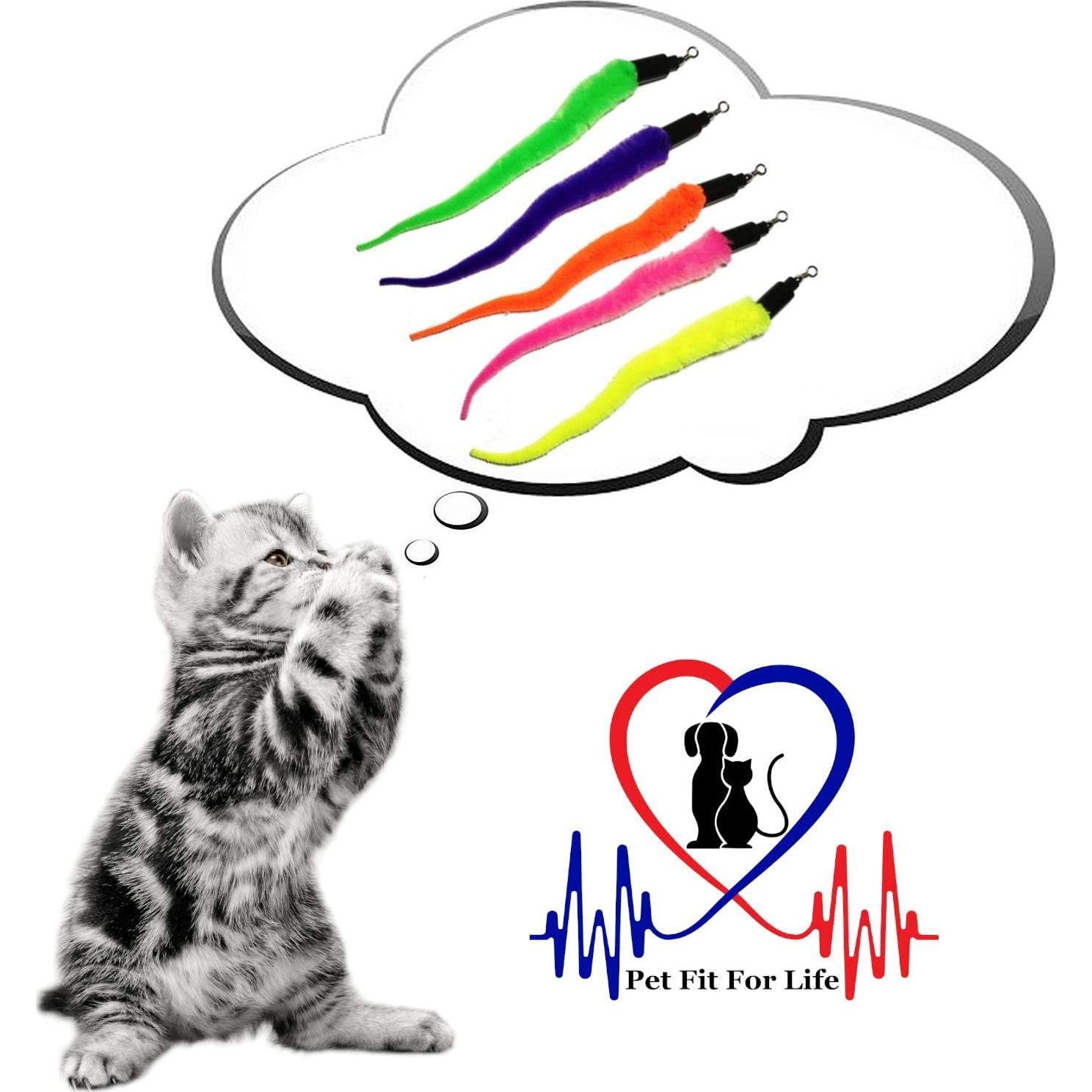 Juguete Interactivo para Gatos Pet Fit For Life - Varita + 5 Gusanos