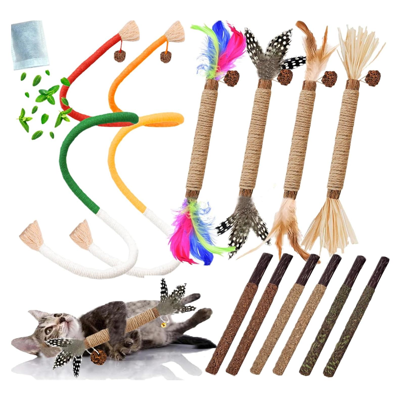 Juguete para Gatos GREMBEB 12PCS Hierba Gatera Interactiva