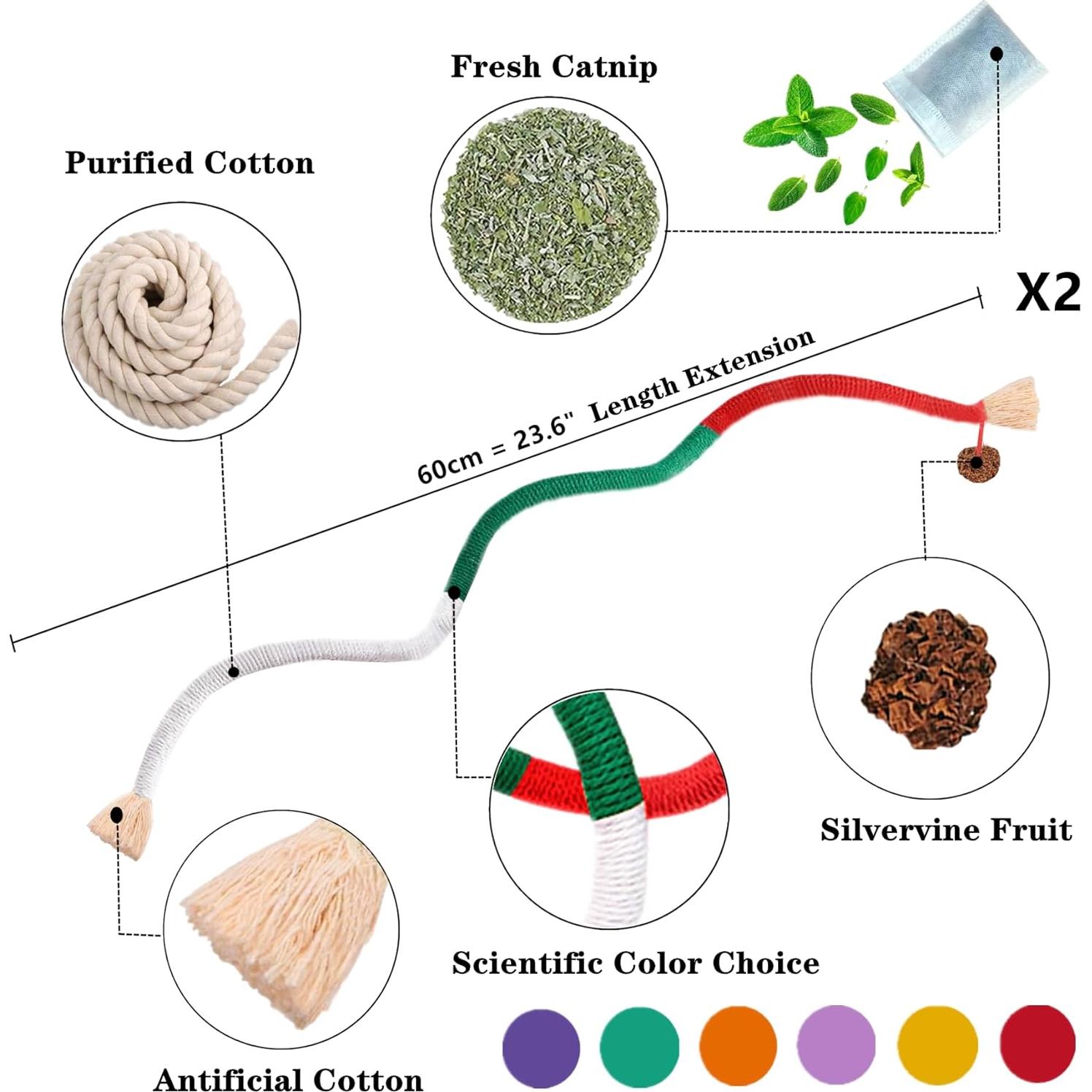 Juguete para Gatos GREMBEB 12PCS Hierba Gatera Interactiva