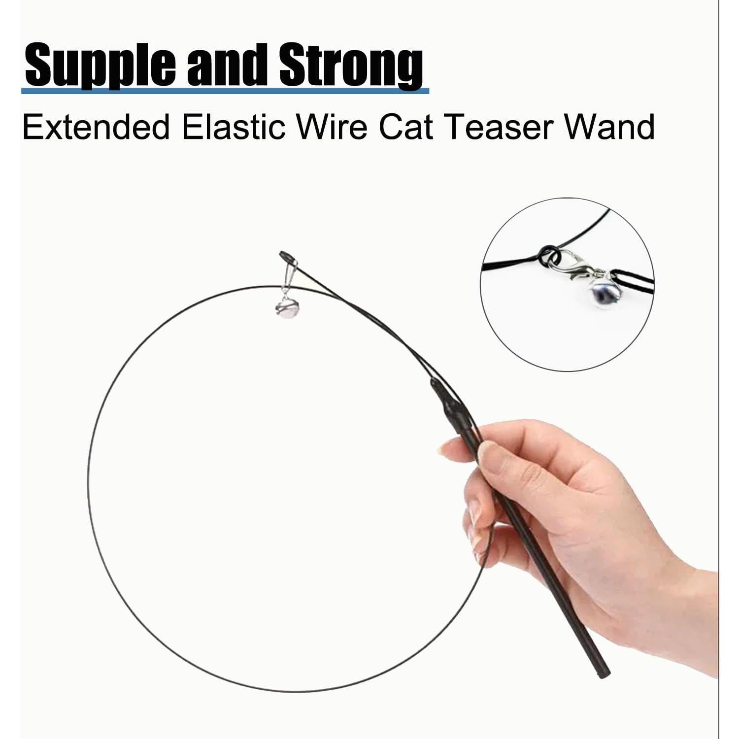 Juguetes Interactivos para Gatos Yauende - 2 Alambres y 5 Plumas