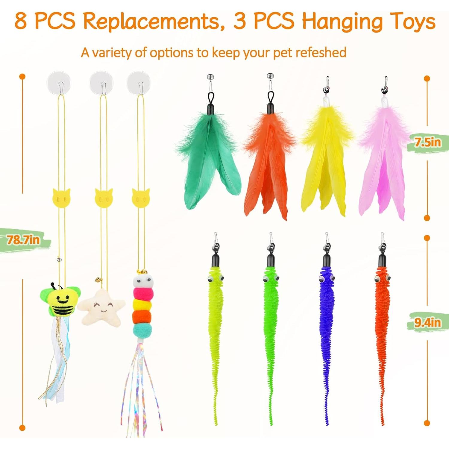 Juguete Interactivo para Gatos Sunshinetop con Ventosa y Plumas