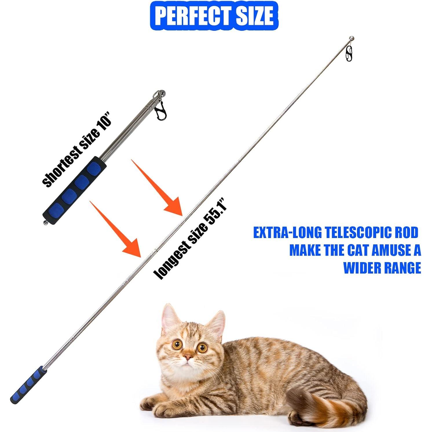 Varita de Gato Retráctil 140 cm con Juguetes Interactivos