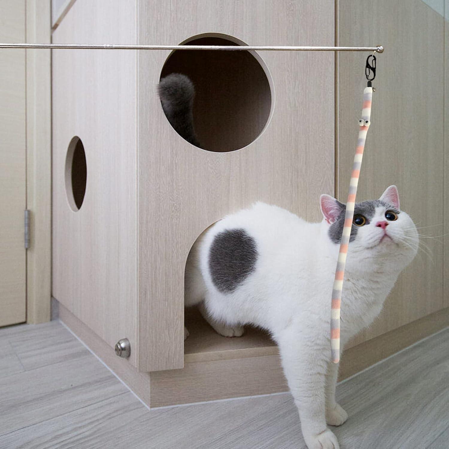 Varita de Gato Retráctil 140 cm con Juguetes Interactivos