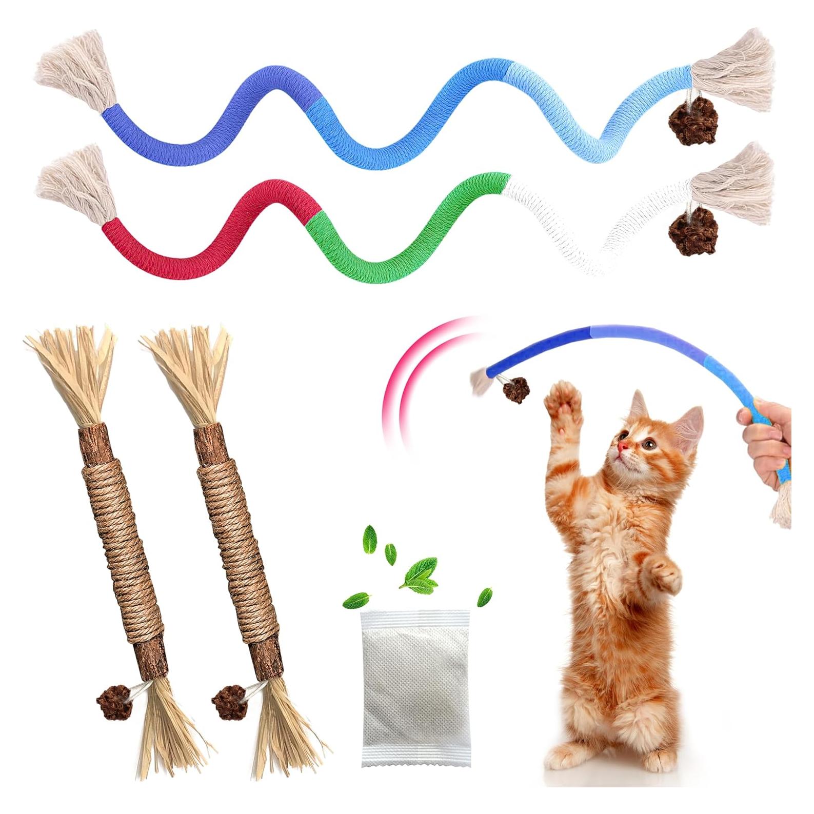 Juguetes para Gatos GBSYU - 4 Piezas Catnip y Silvervine