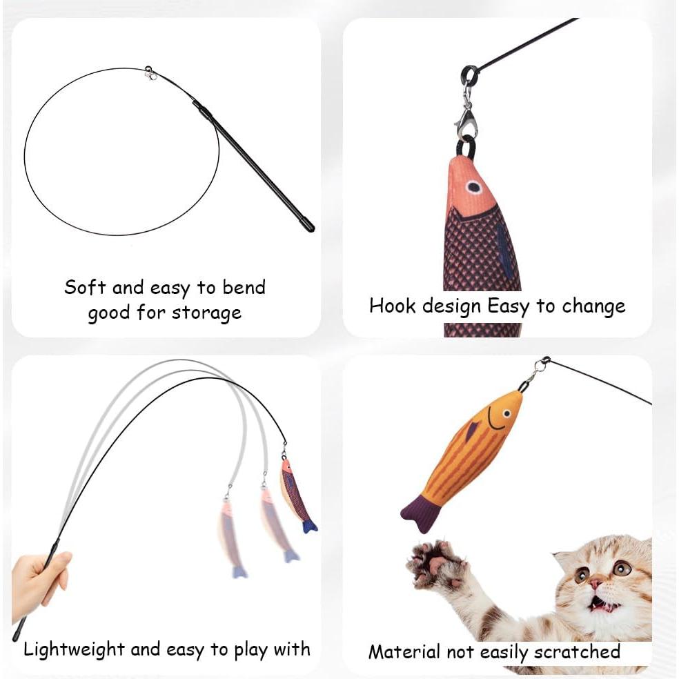 Juguetes de Varita para Gatos PAZ'S GIFT - 3 Piezas Sonoras